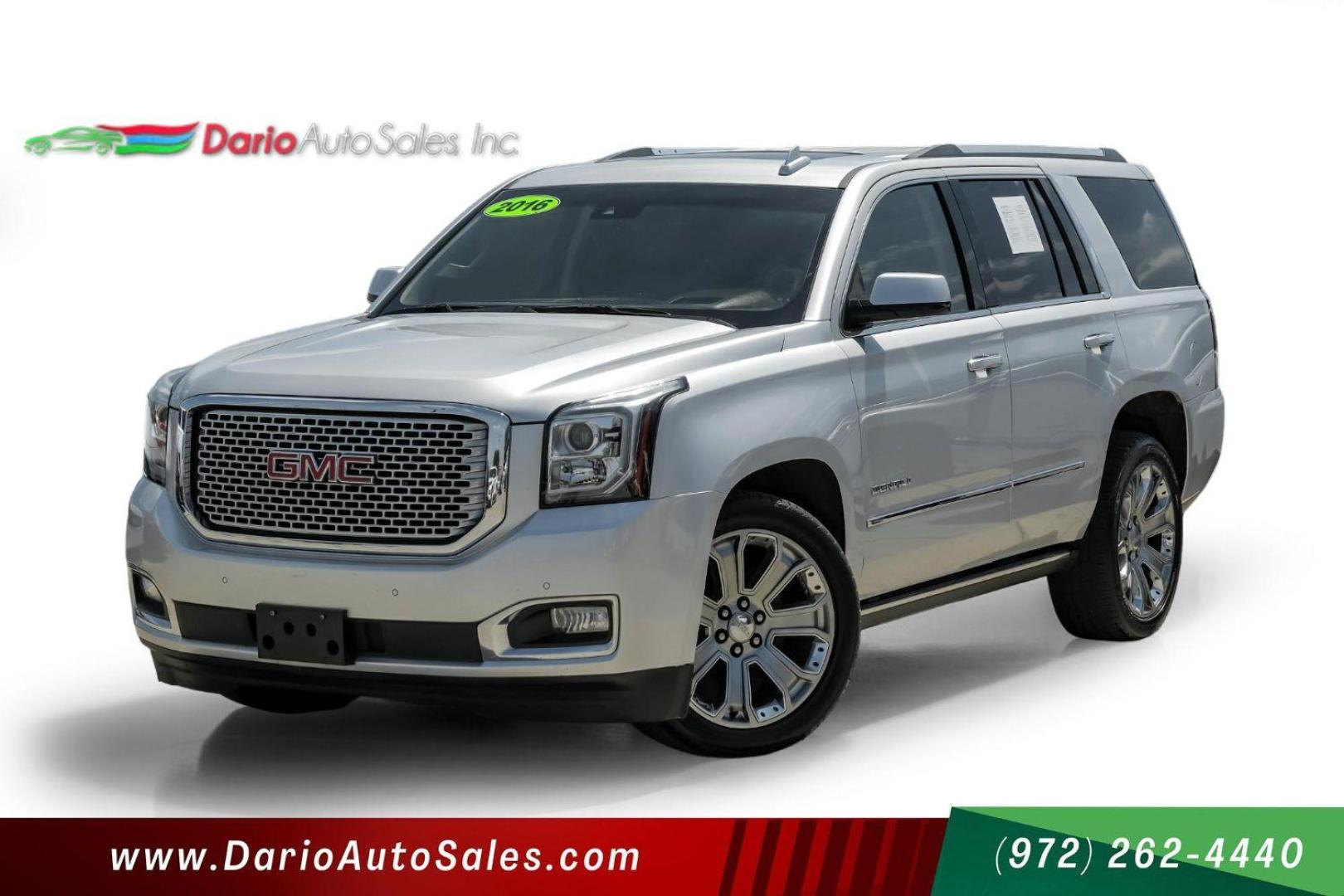 2016 SILVER GMC Yukon Denali 2WD (1GKS1CKJ4GR) with an 6.2L V8 OHV 16V engine, 6-Speed Automatic transmission, located at 2401 E Main St., Grand Prairie, TX, 75050, (972) 262-4440, 32.748981, -96.969643 - Photo#0