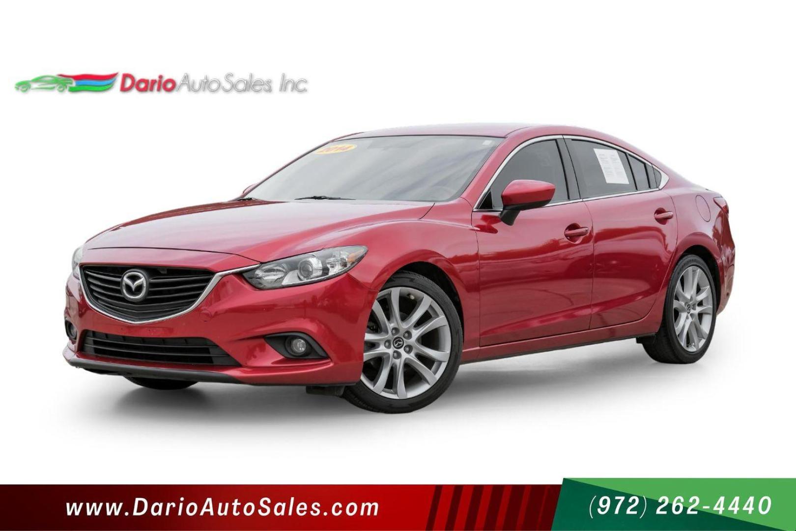 2014 RED Mazda Mazda6 i Touring (JM1GJ1V58E1) with an 2.5L L4 DOHC 16V engine, 6-Speed Automatic transmission, located at 2401 E Main St., Grand Prairie, TX, 75050, (972) 262-4440, 32.748981, -96.969643 - Photo#0