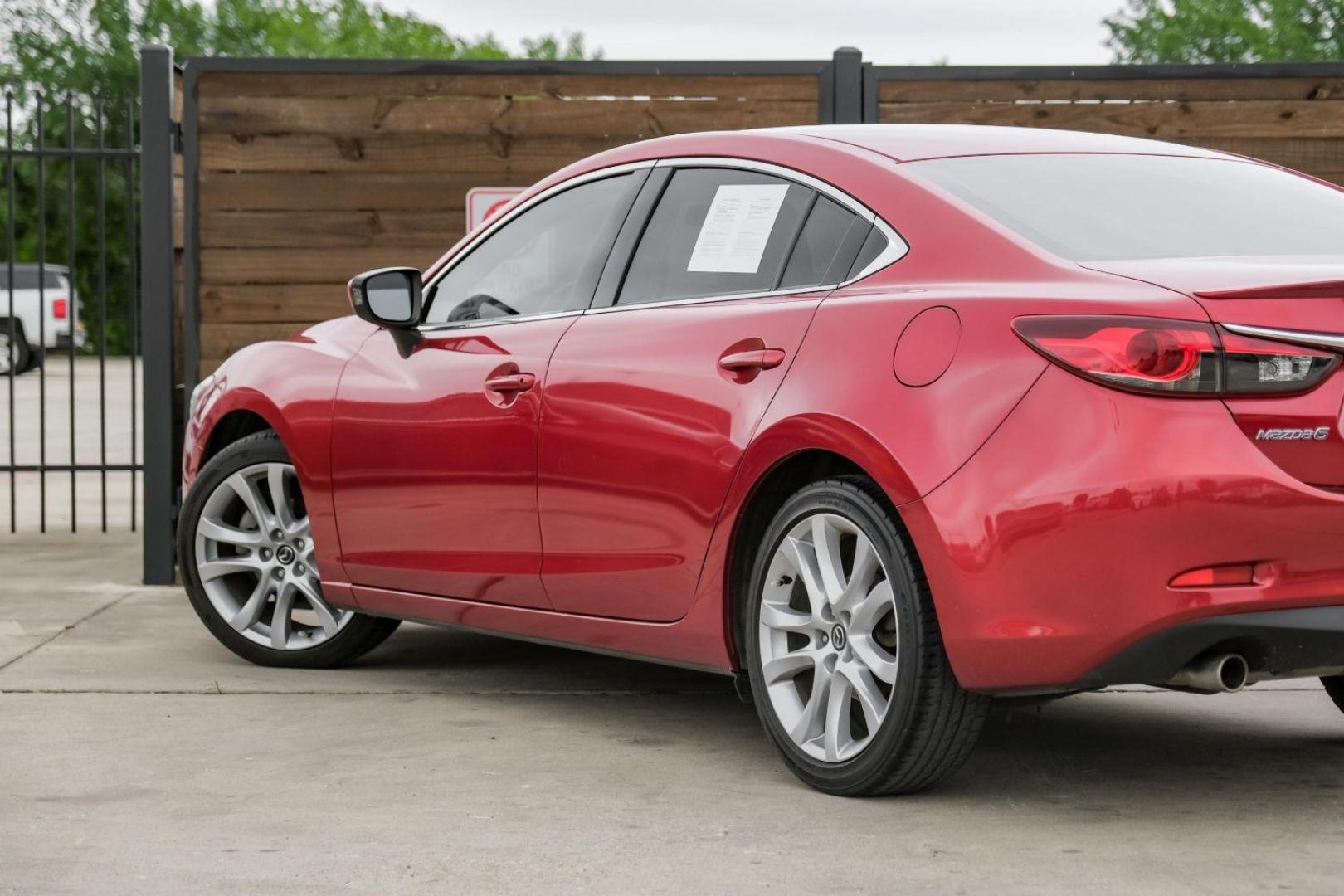 2014 RED Mazda Mazda6 i Touring (JM1GJ1V58E1) with an 2.5L L4 DOHC 16V engine, 6-Speed Automatic transmission, located at 2401 E Main St., Grand Prairie, TX, 75050, (972) 262-4440, 32.748981, -96.969643 - Photo#12