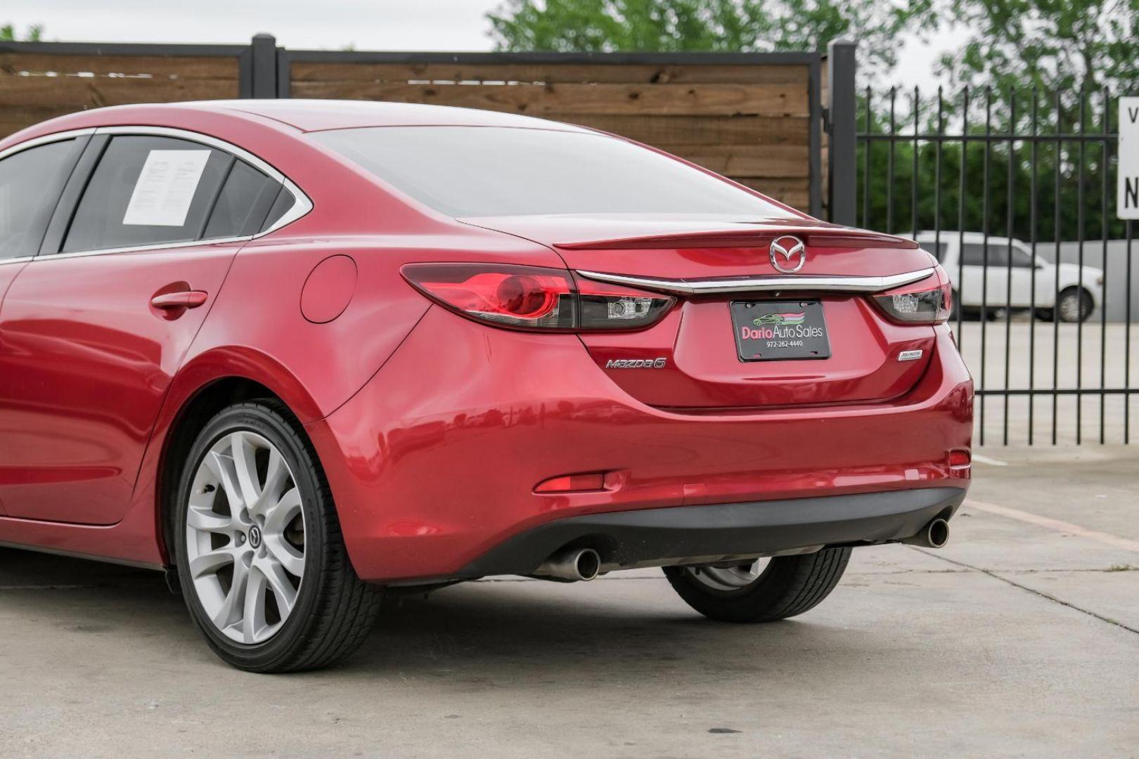 2014 RED Mazda Mazda6 i Touring (JM1GJ1V58E1) with an 2.5L L4 DOHC 16V engine, 6-Speed Automatic transmission, located at 2401 E Main St., Grand Prairie, TX, 75050, (972) 262-4440, 32.748981, -96.969643 - Photo#13