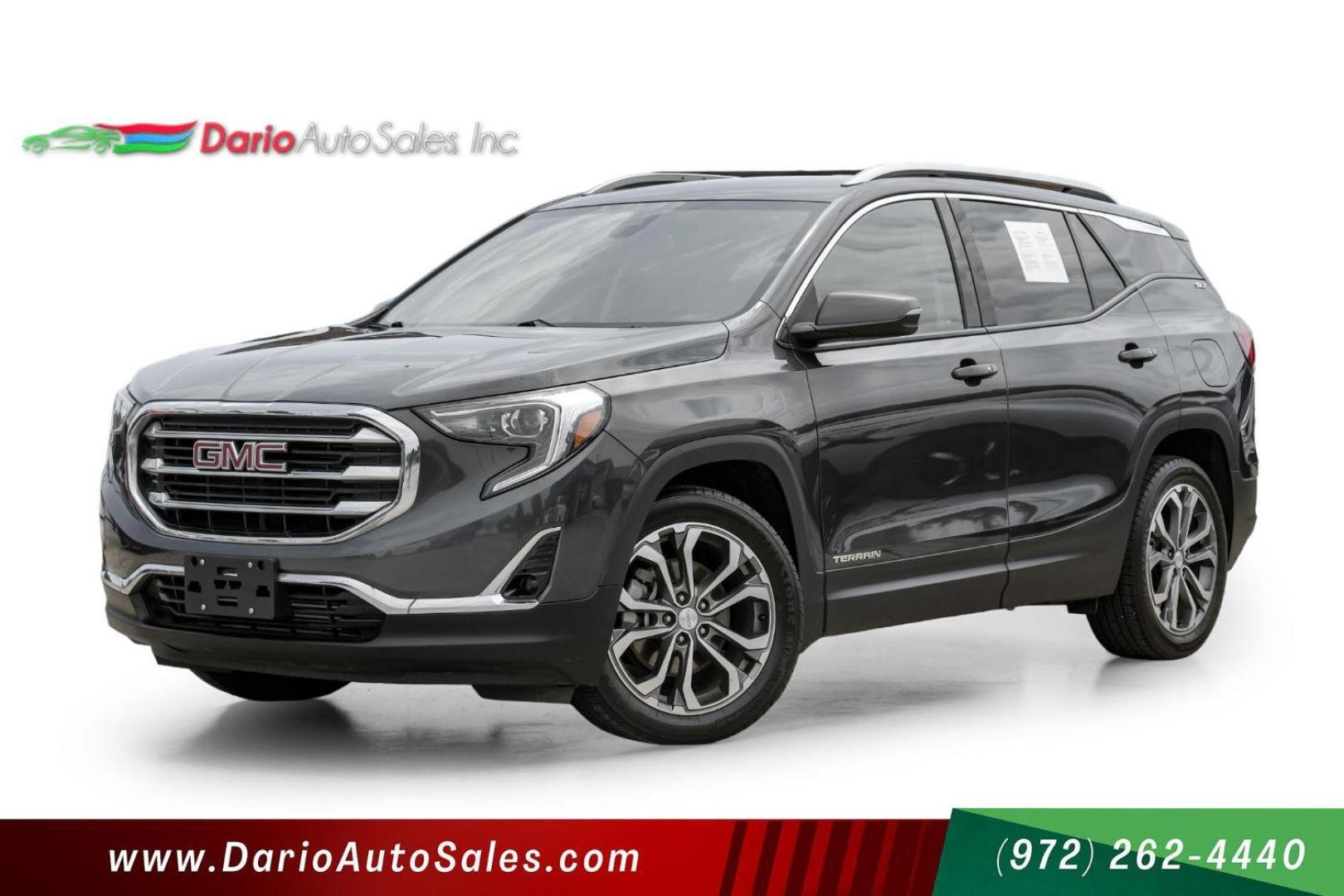 2019 Gray GMC Terrain SLT (3GKALPEX7KL) with an 2.0L L4 DOHC 16V TURBO engine, 6-Speed Automatic transmission, located at 2401 E Main St., Grand Prairie, TX, 75050, (972) 262-4440, 32.748981, -96.969643 - Photo#0