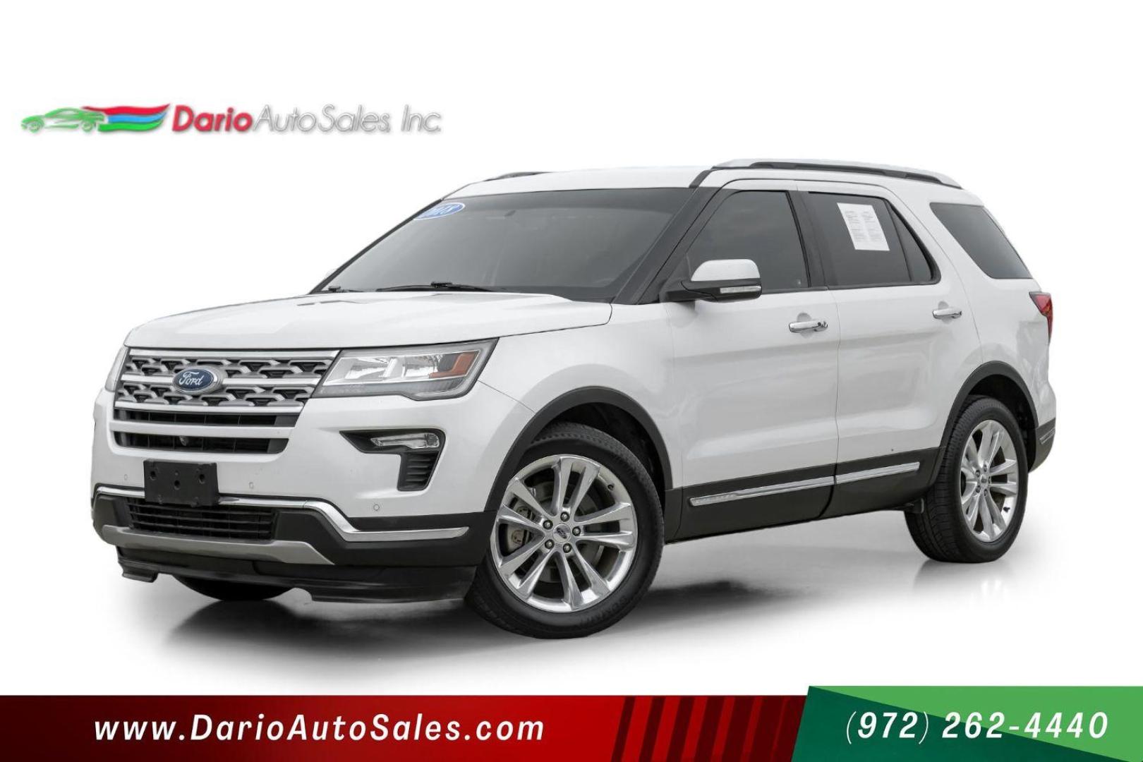 2018 White Ford Explorer Limited FWD (1FM5K7FH8JG) with an 2.3L L4 DOHC 16V engine, 6-Speed Automatic transmission, located at 2401 E Main St., Grand Prairie, TX, 75050, (972) 262-4440, 32.748981, -96.969643 - Photo#0