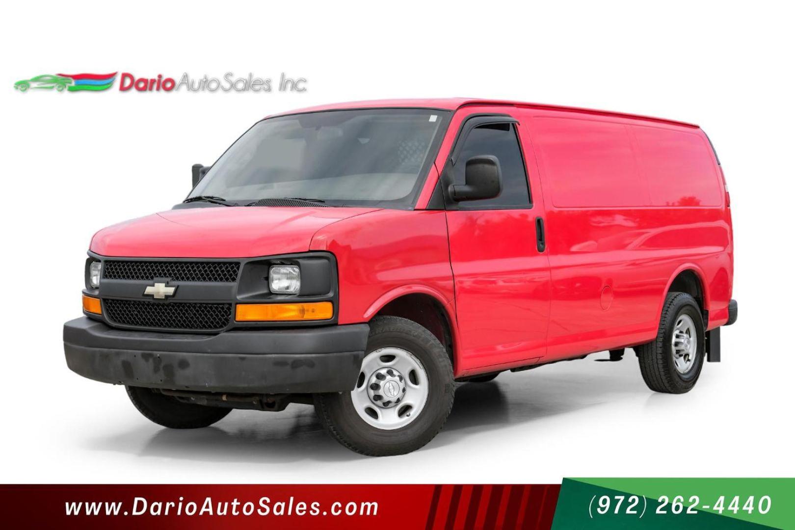 2016 RED Chevrolet Express 2500 Cargo (1GCWGAFF9G1) with an 4.8L V8 FFV engine, 6-Speed Automatic transmission, located at 2401 E Main St., Grand Prairie, TX, 75050, (972) 262-4440, 32.748981, -96.969643 - Photo#0