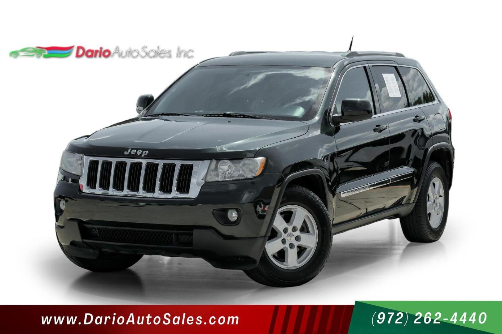 2011 GREEN Jeep Grand Cherokee Laredo 4WD (1J4RR4GG1BC) with an 3.6L V6 DOHC 24V engine, 5-Speed Automatic transmission, located at 2401 E Main St., Grand Prairie, TX, 75050, (972) 262-4440, 32.748981, -96.969643 - Photo#0