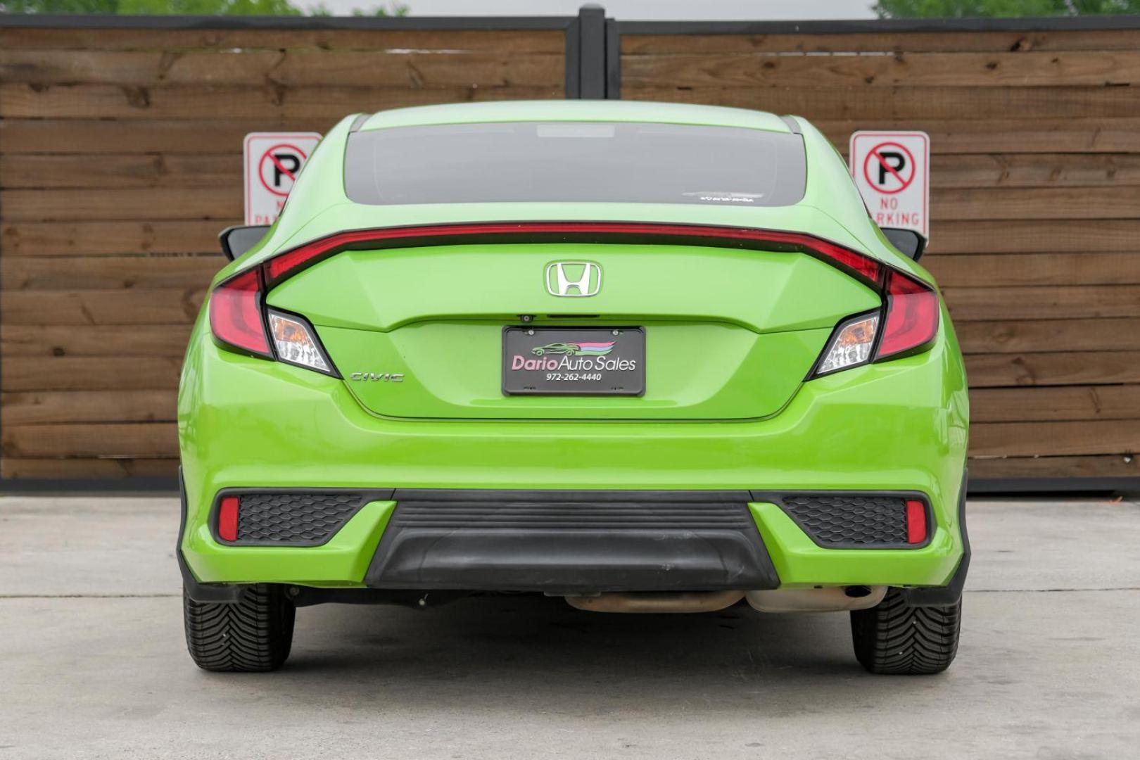 2016 GREEN Honda Civic LX-P Coupe CVT (2HGFC4B06GH) with an 2.0L L4 DOHC 16V engine, Continuously Variable Transmission transmission, located at 2401 E Main St., Grand Prairie, TX, 75050, (972) 262-4440, 32.748981, -96.969643 - Photo#9