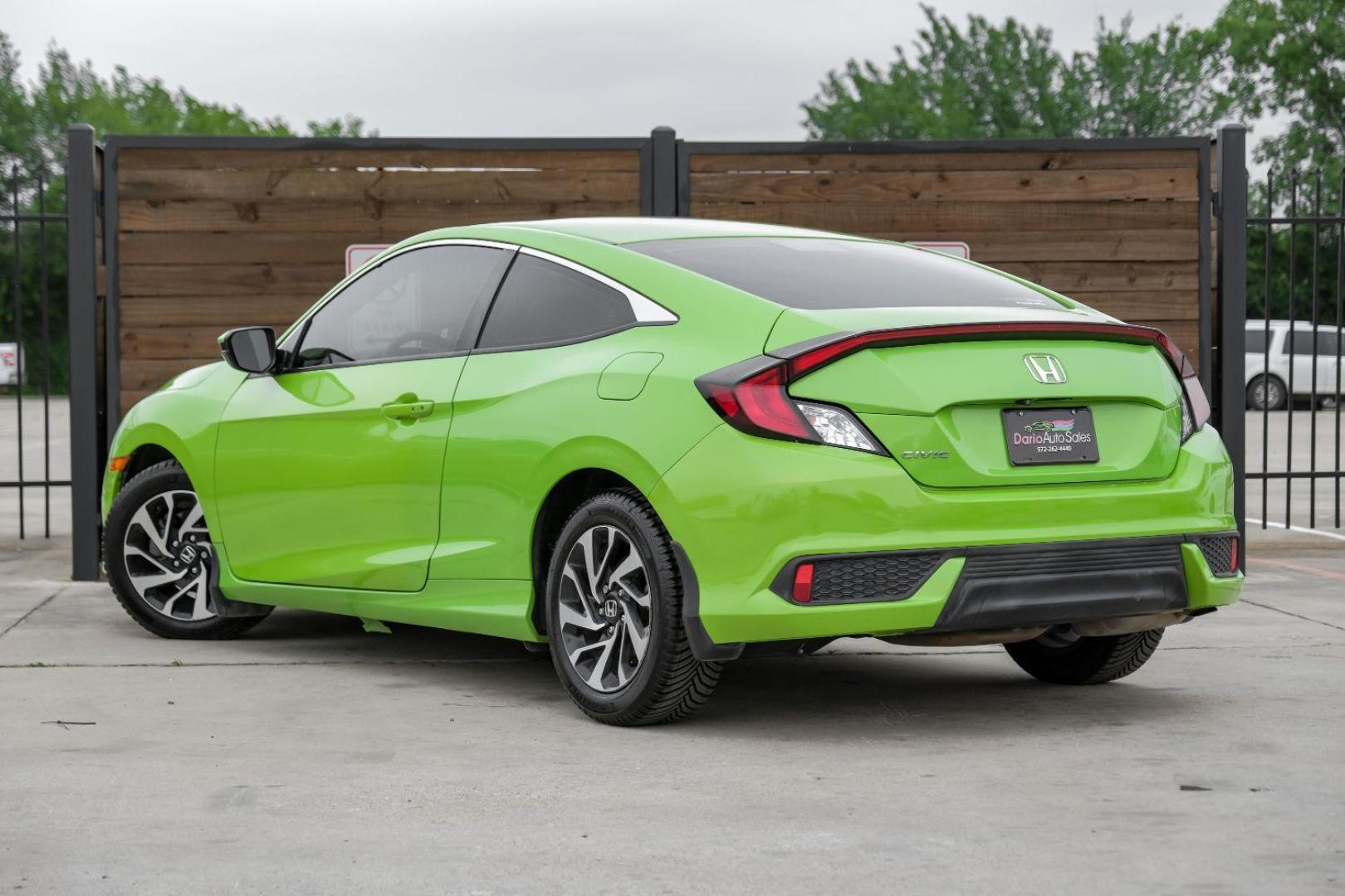 2016 GREEN Honda Civic LX-P Coupe CVT (2HGFC4B06GH) with an 2.0L L4 DOHC 16V engine, Continuously Variable Transmission transmission, located at 2401 E Main St., Grand Prairie, TX, 75050, (972) 262-4440, 32.748981, -96.969643 - Photo#10