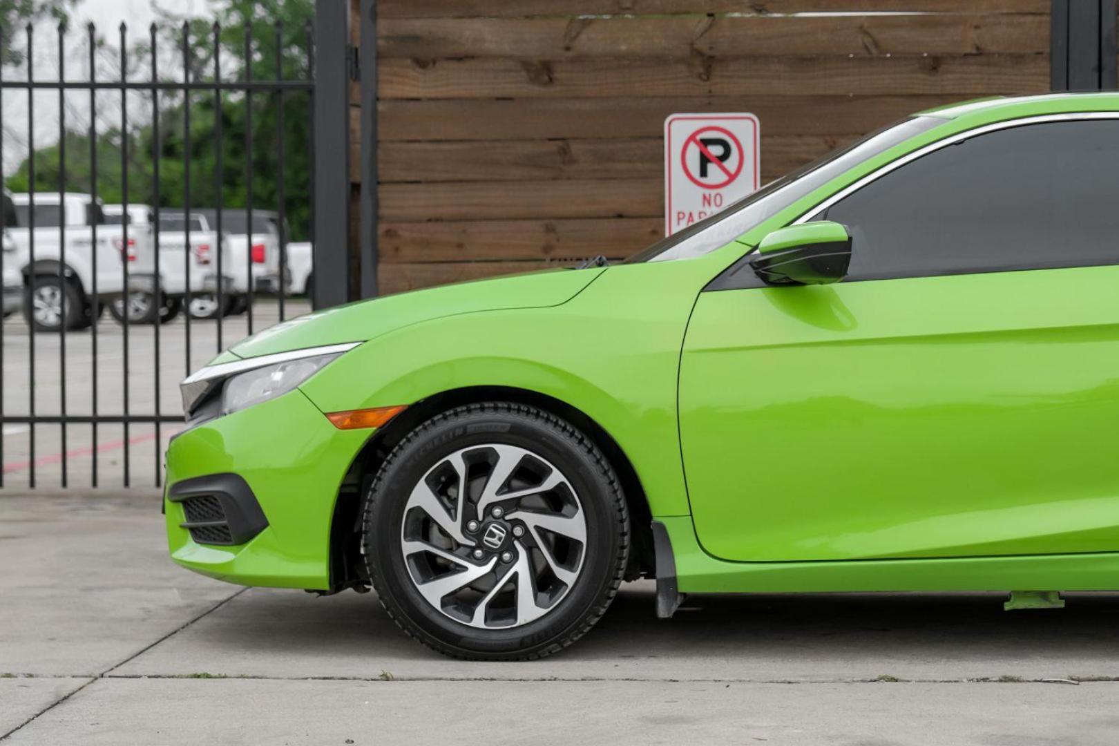 2016 GREEN Honda Civic LX-P Coupe CVT (2HGFC4B06GH) with an 2.0L L4 DOHC 16V engine, Continuously Variable Transmission transmission, located at 2401 E Main St., Grand Prairie, TX, 75050, (972) 262-4440, 32.748981, -96.969643 - Photo#14