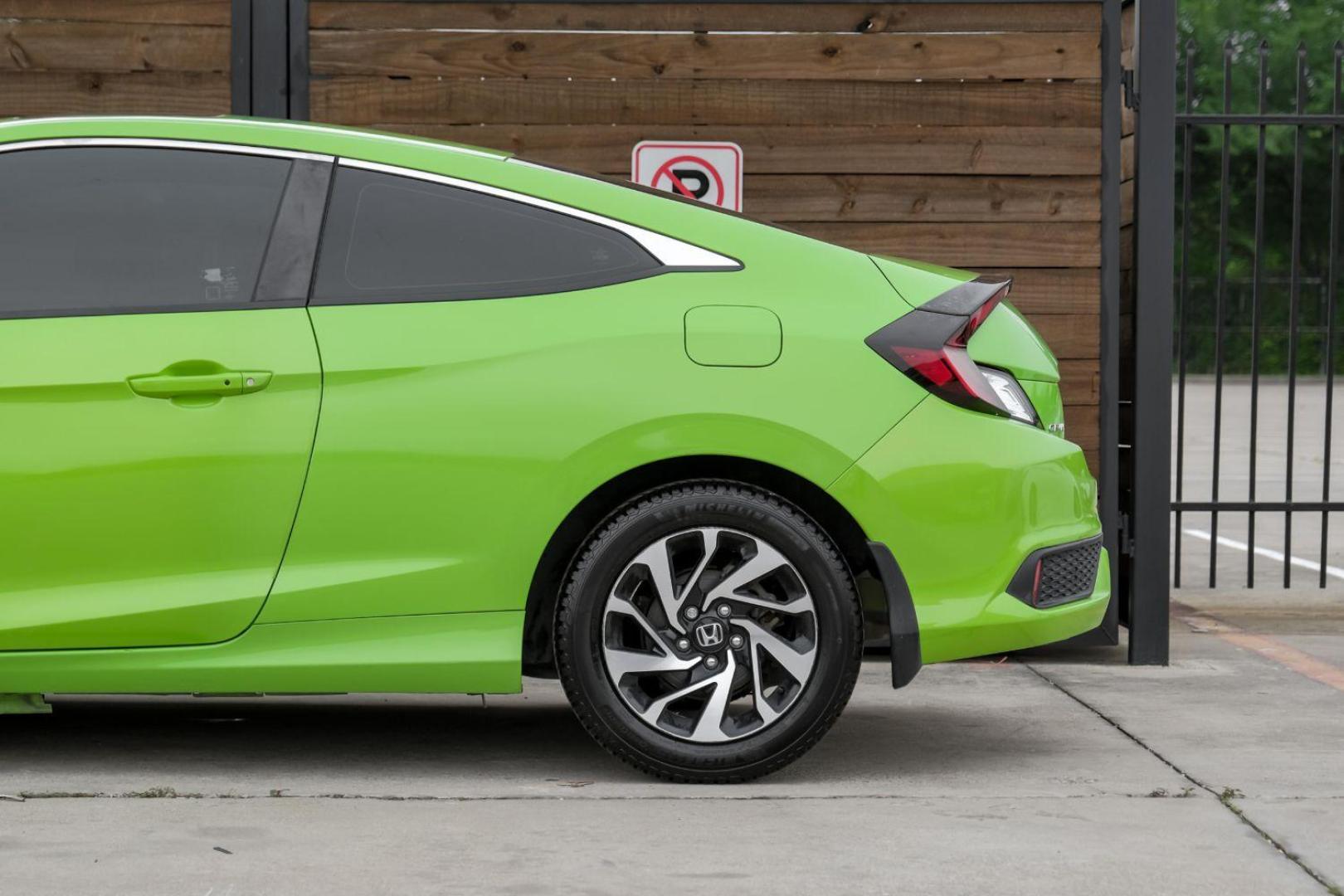 2016 GREEN Honda Civic LX-P Coupe CVT (2HGFC4B06GH) with an 2.0L L4 DOHC 16V engine, Continuously Variable Transmission transmission, located at 2401 E Main St., Grand Prairie, TX, 75050, (972) 262-4440, 32.748981, -96.969643 - Photo#15