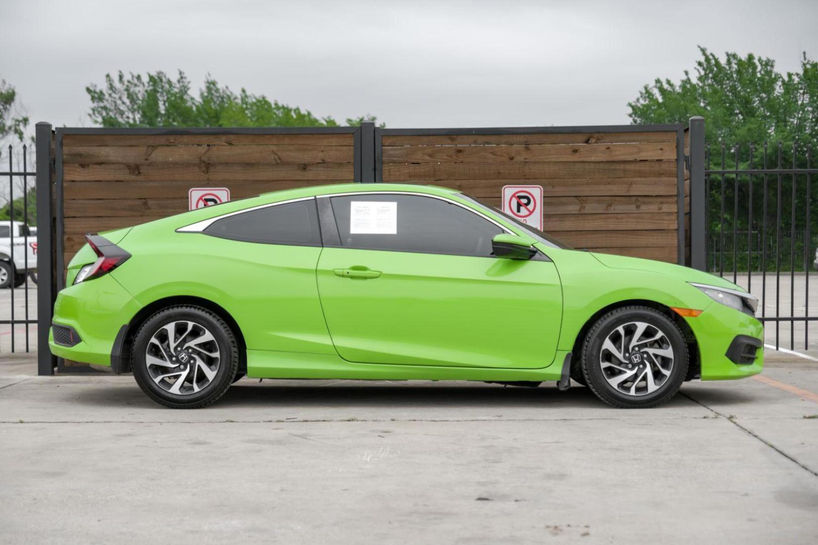 2016 GREEN Honda Civic LX-P Coupe CVT (2HGFC4B06GH) with an 2.0L L4 DOHC 16V engine, Continuously Variable Transmission transmission, located at 2401 E Main St., Grand Prairie, TX, 75050, (972) 262-4440, 32.748981, -96.969643 - Photo#7