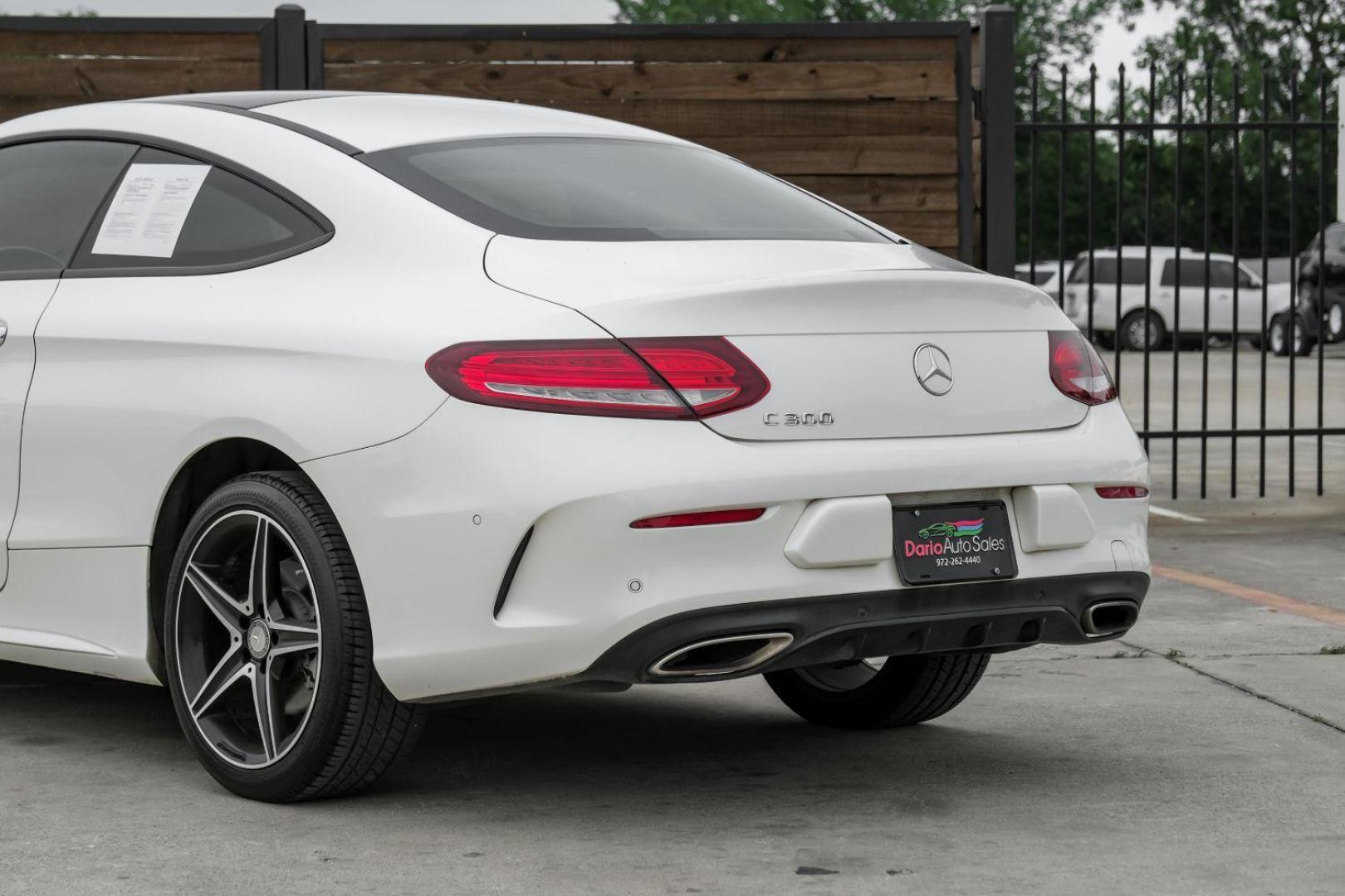 2017 WHITE Mercedes-Benz C-Class C300 Coupe (WDDWJ4JB3HF) with an 2.0L L4 DOHC 16V TURBO engine, 7-Speed Automatic transmission, located at 2401 E Main St., Grand Prairie, TX, 75050, (972) 262-4440, 32.748981, -96.969643 - Photo#14