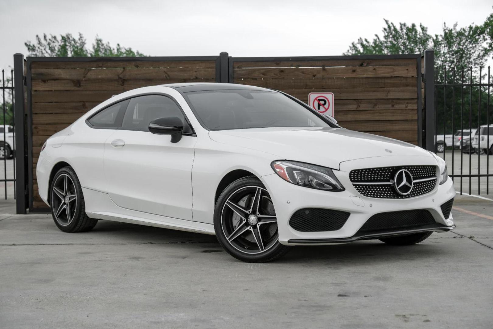 2017 WHITE Mercedes-Benz C-Class C300 Coupe (WDDWJ4JB3HF) with an 2.0L L4 DOHC 16V TURBO engine, 7-Speed Automatic transmission, located at 2401 E Main St., Grand Prairie, TX, 75050, (972) 262-4440, 32.748981, -96.969643 - Photo#6