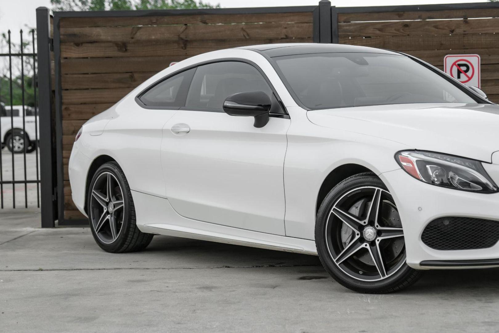 2017 WHITE Mercedes-Benz C-Class C300 Coupe (WDDWJ4JB3HF) with an 2.0L L4 DOHC 16V TURBO engine, 7-Speed Automatic transmission, located at 2401 E Main St., Grand Prairie, TX, 75050, (972) 262-4440, 32.748981, -96.969643 - Photo#7