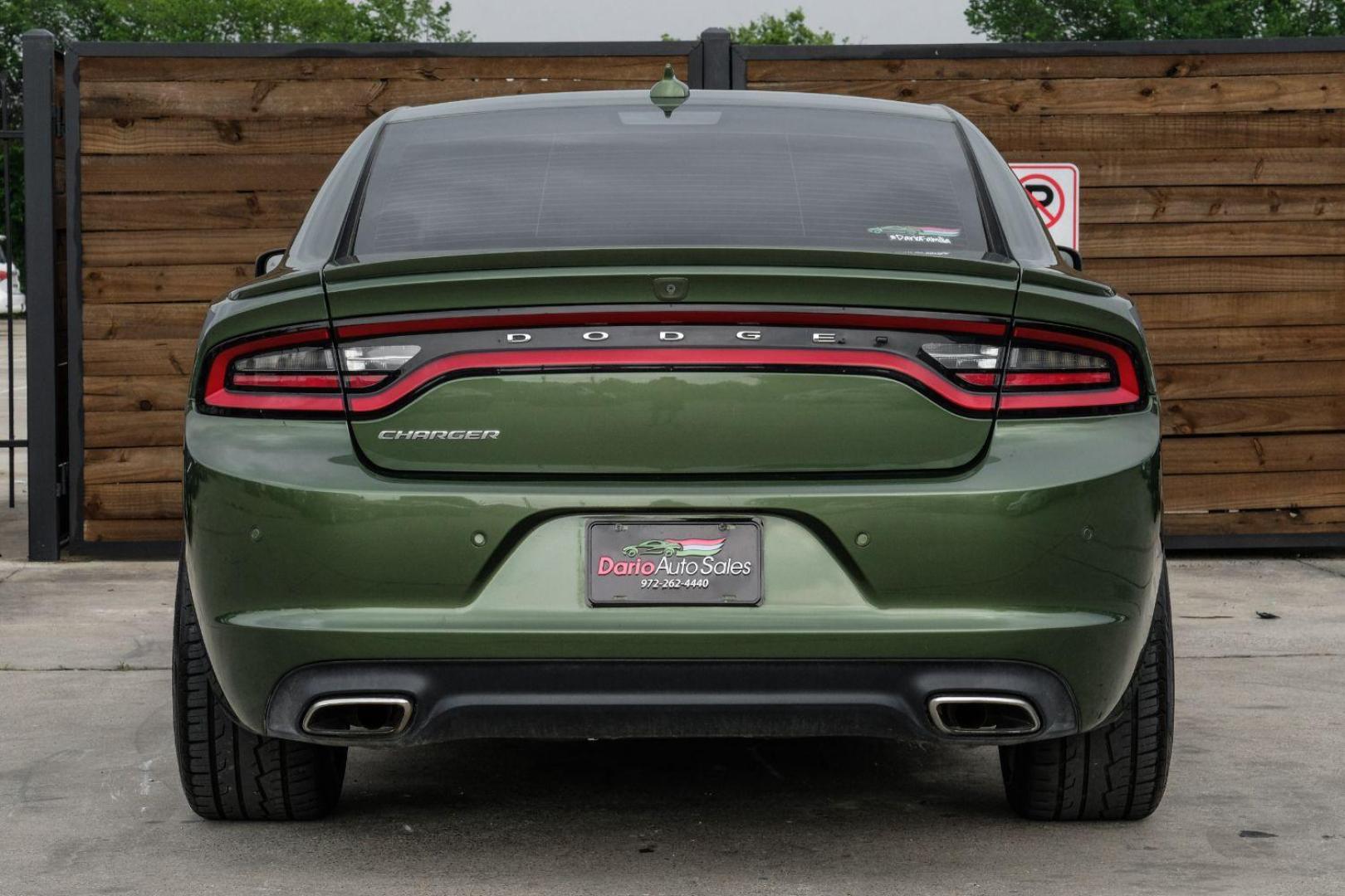 2019 Green Dodge Charger SXT (2C3CDXBG7KH) with an 3.6L V6 DOHC 24V engine, 8-Speed Automatic transmission, located at 2401 E Main St., Grand Prairie, TX, 75050, (972) 262-4440, 32.748981, -96.969643 - Photo#10