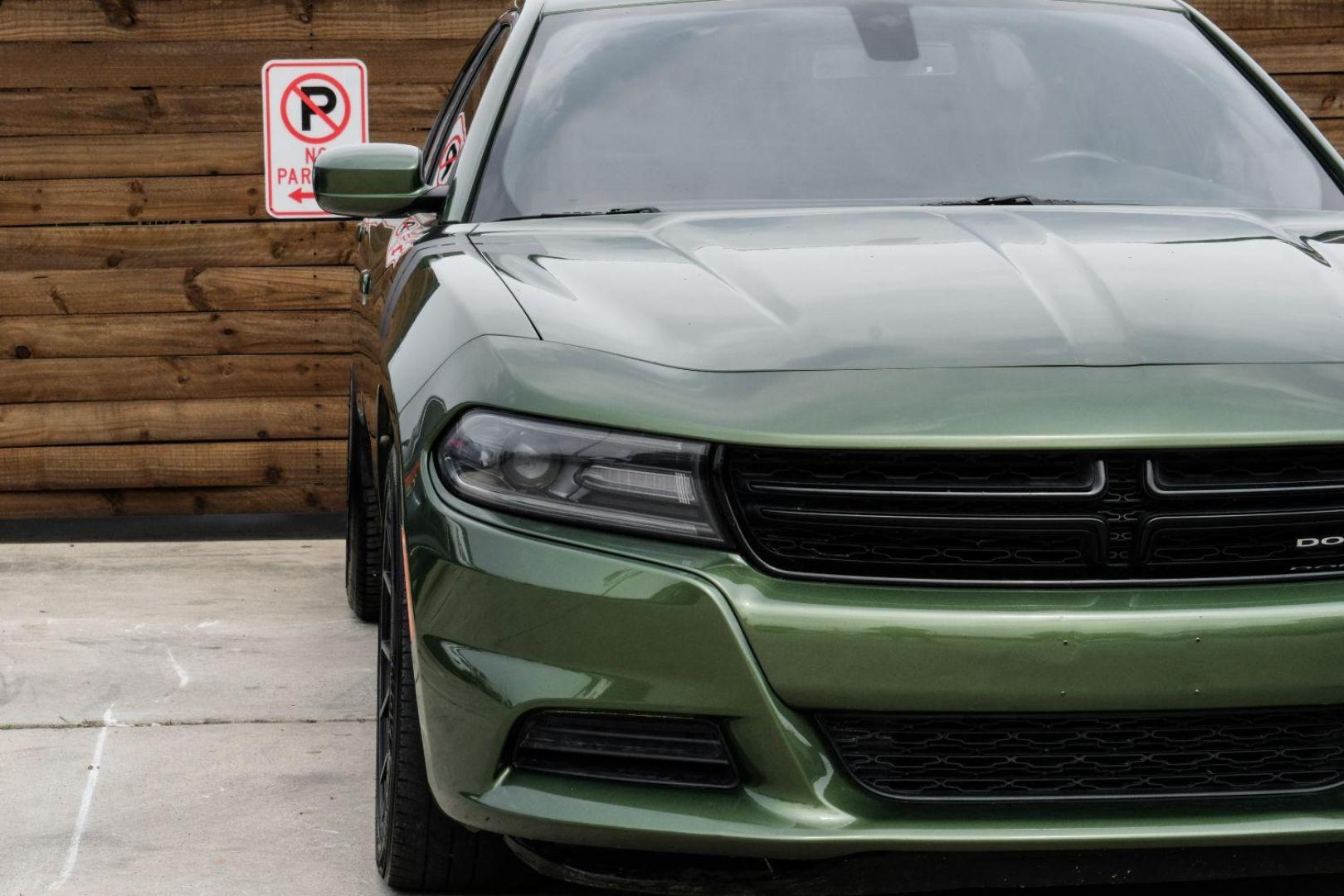 2019 Green Dodge Charger SXT (2C3CDXBG7KH) with an 3.6L V6 DOHC 24V engine, 8-Speed Automatic transmission, located at 2401 E Main St., Grand Prairie, TX, 75050, (972) 262-4440, 32.748981, -96.969643 - Photo#47