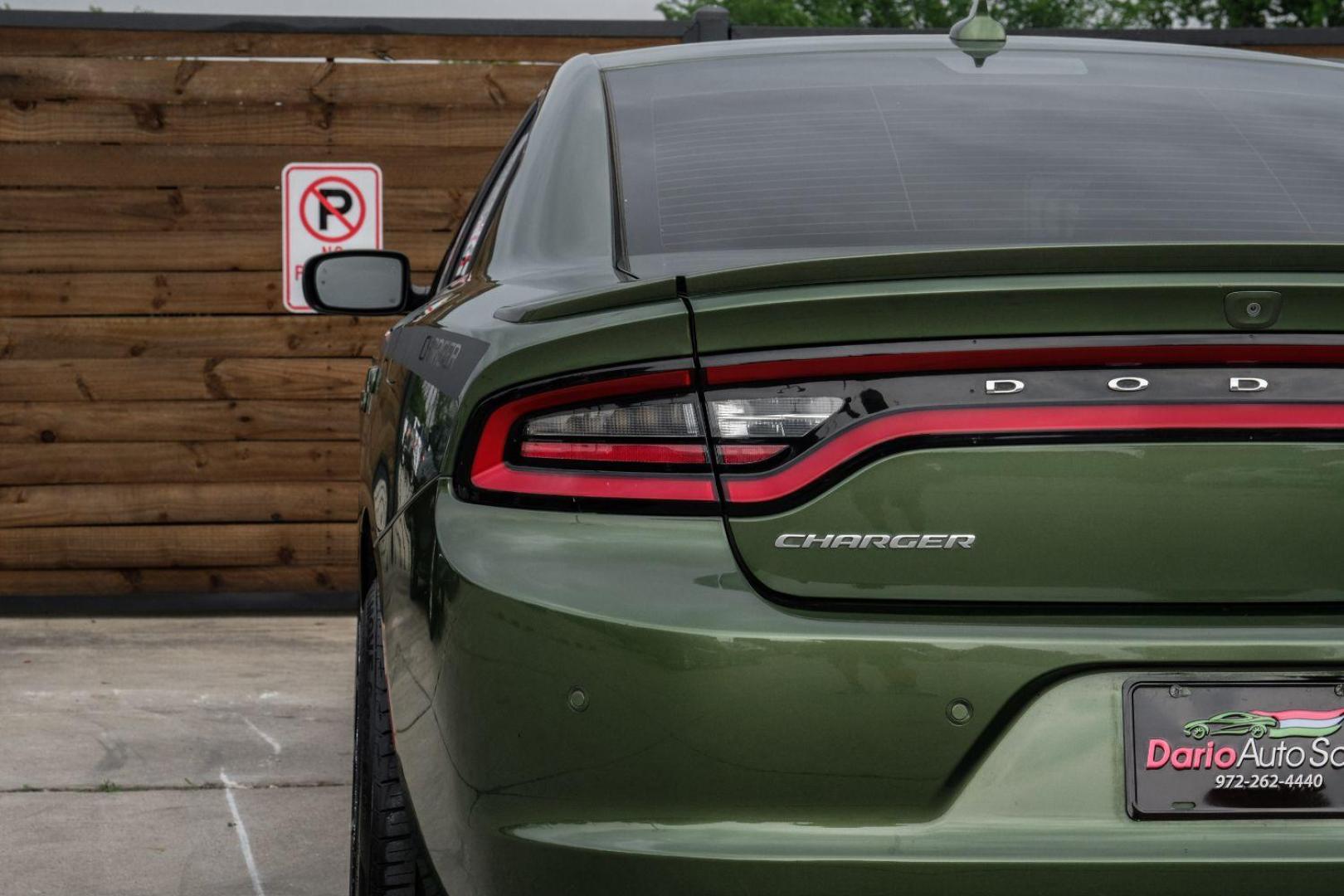 2019 Green Dodge Charger SXT (2C3CDXBG7KH) with an 3.6L V6 DOHC 24V engine, 8-Speed Automatic transmission, located at 2401 E Main St., Grand Prairie, TX, 75050, (972) 262-4440, 32.748981, -96.969643 - Photo#48