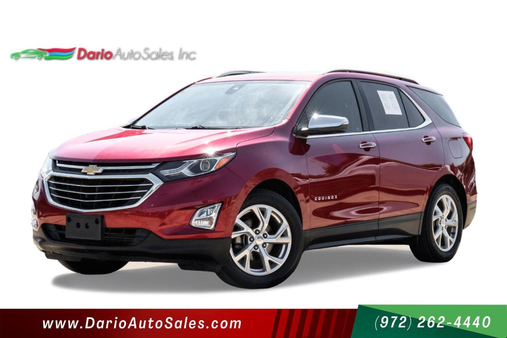 2018 red Chevrolet Equinox Premier (3GNAXPEU0JL) with an 1.6L L4 DOHC 16V DIESEL engine, 6-Speed Automatic transmission, located at 2401 E Main St., Grand Prairie, TX, 75050, (972) 262-4440, 32.748981, -96.969643 - Photo#0