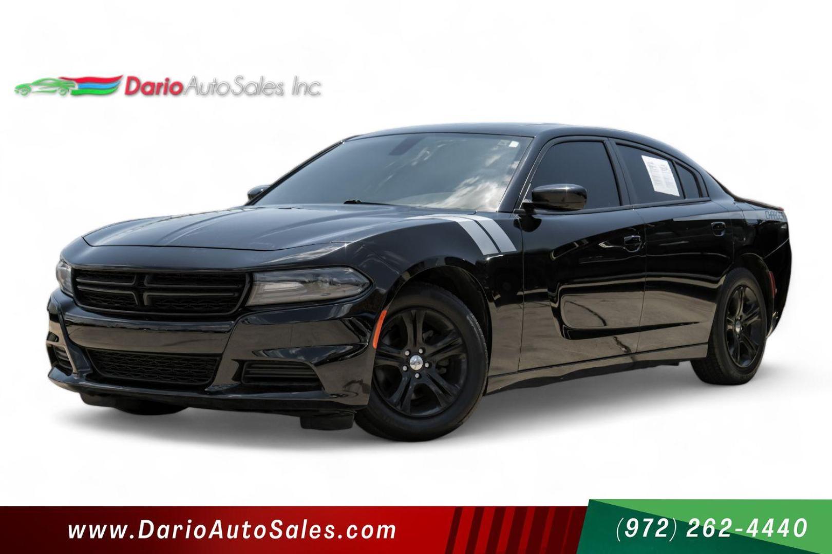 2019 Black Dodge Charger SXT (2C3CDXBG0KH) with an 3.6L V6 DOHC 24V engine, 8-Speed Automatic transmission, located at 2401 E Main St., Grand Prairie, TX, 75050, (972) 262-4440, 32.748981, -96.969643 - Photo#0