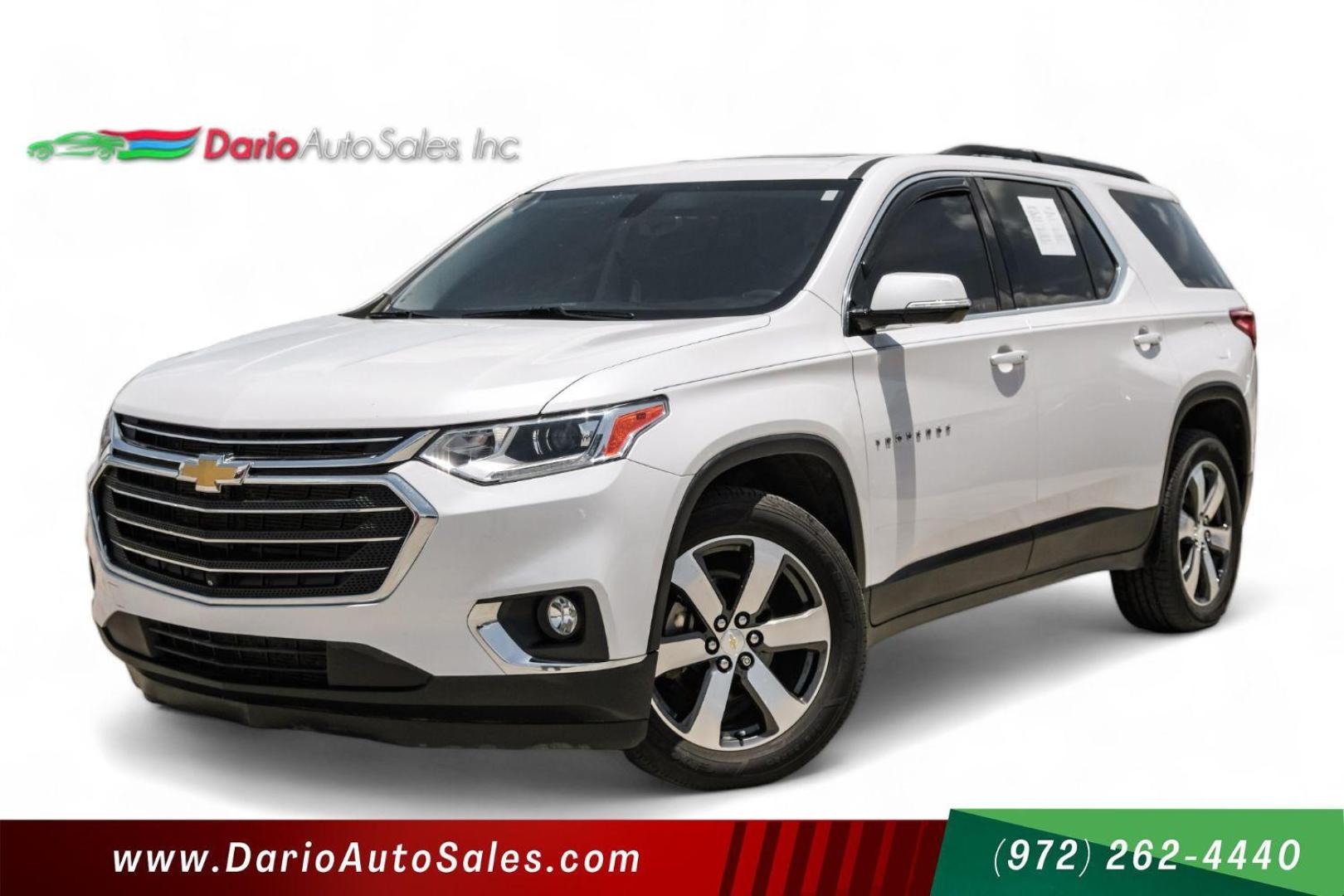 2020 WHITE Chevrolet Traverse SPORT UTILITY 4-DR (1GNERHKW4LJ) with an 3.6L V6 DOHC 24V engine, 9-Speed Automatic transmission, located at 2401 E Main St., Grand Prairie, TX, 75050, (972) 262-4440, 32.748981, -96.969643 - Photo#0