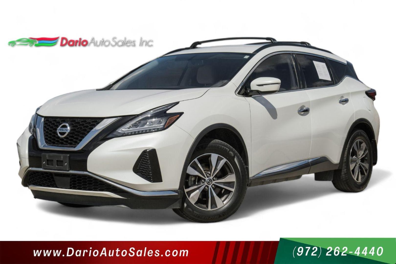 2019 white Nissan Murano SV (5N1AZ2MJ7KN) with an 3.5L V6 DOHC 24V engine, Continuously Variable Transmission transmission, located at 2401 E Main St., Grand Prairie, TX, 75050, (972) 262-4440, 32.748981, -96.969643 - Photo#0