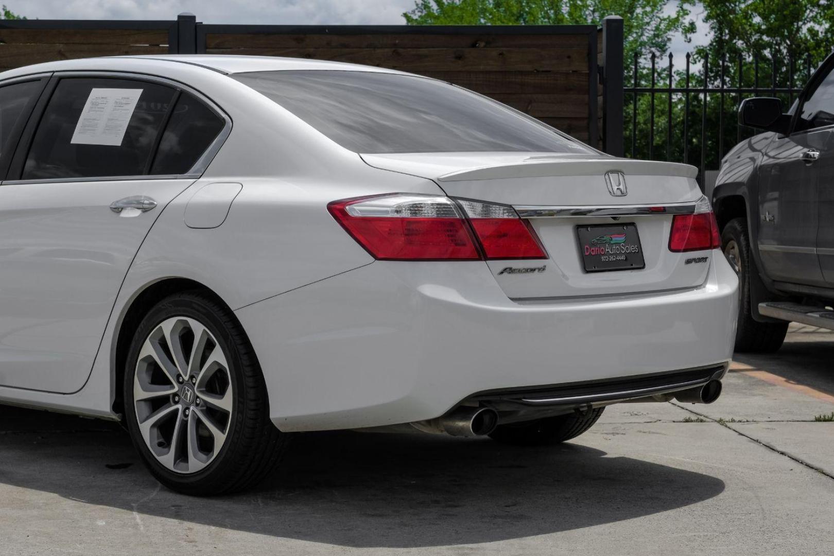 2014 WHITE Honda Accord Sport Sedan CVT (1HGCR2F5XEA) with an 2.4L L4 DOHC 16V engine, Continuously Variable Transmission transmission, located at 2401 E Main St., Grand Prairie, TX, 75050, (972) 262-4440, 32.748981, -96.969643 - Photo#15