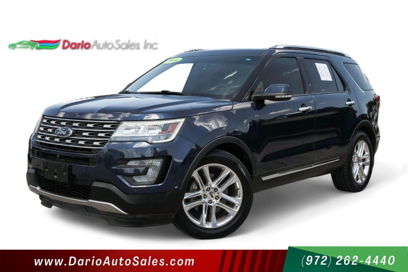 2016 blue Ford Explorer Limited FWD (1FM5K7F85GG) with an 3.5L V6 DOHC 24V engine, 6-Speed Automatic transmission, located at 2401 E Main St., Grand Prairie, TX, 75050, (972) 262-4440, 32.748981, -96.969643 - Photo#0