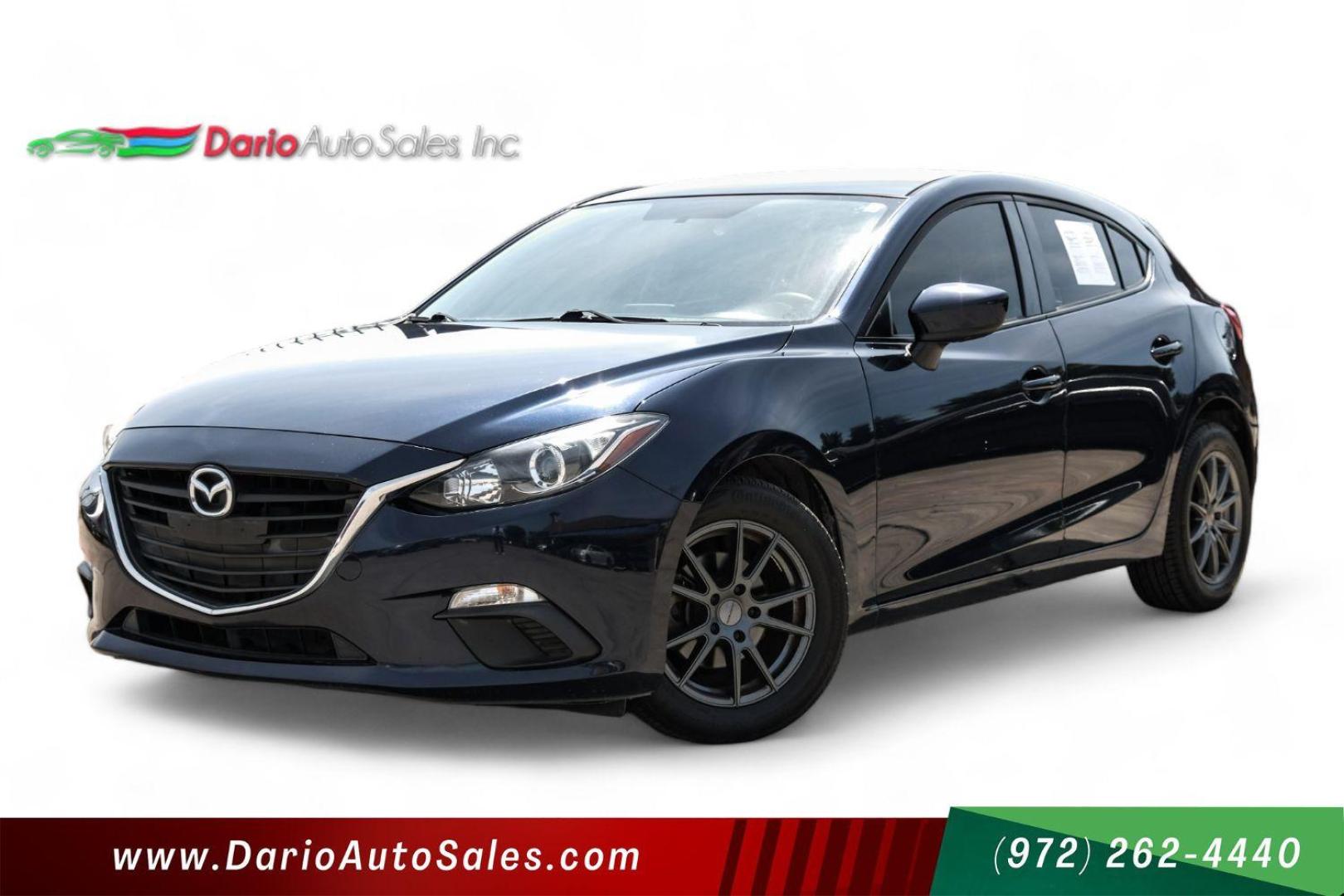 2015 BLACK Mazda MAZDA3 i Sport MT 5-Door (3MZBM1K79FM) with an 2.0L L4 DOHC 16V engine, 6-Speed Manual transmission, located at 2401 E Main St., Grand Prairie, TX, 75050, (972) 262-4440, 32.748981, -96.969643 - Photo#0