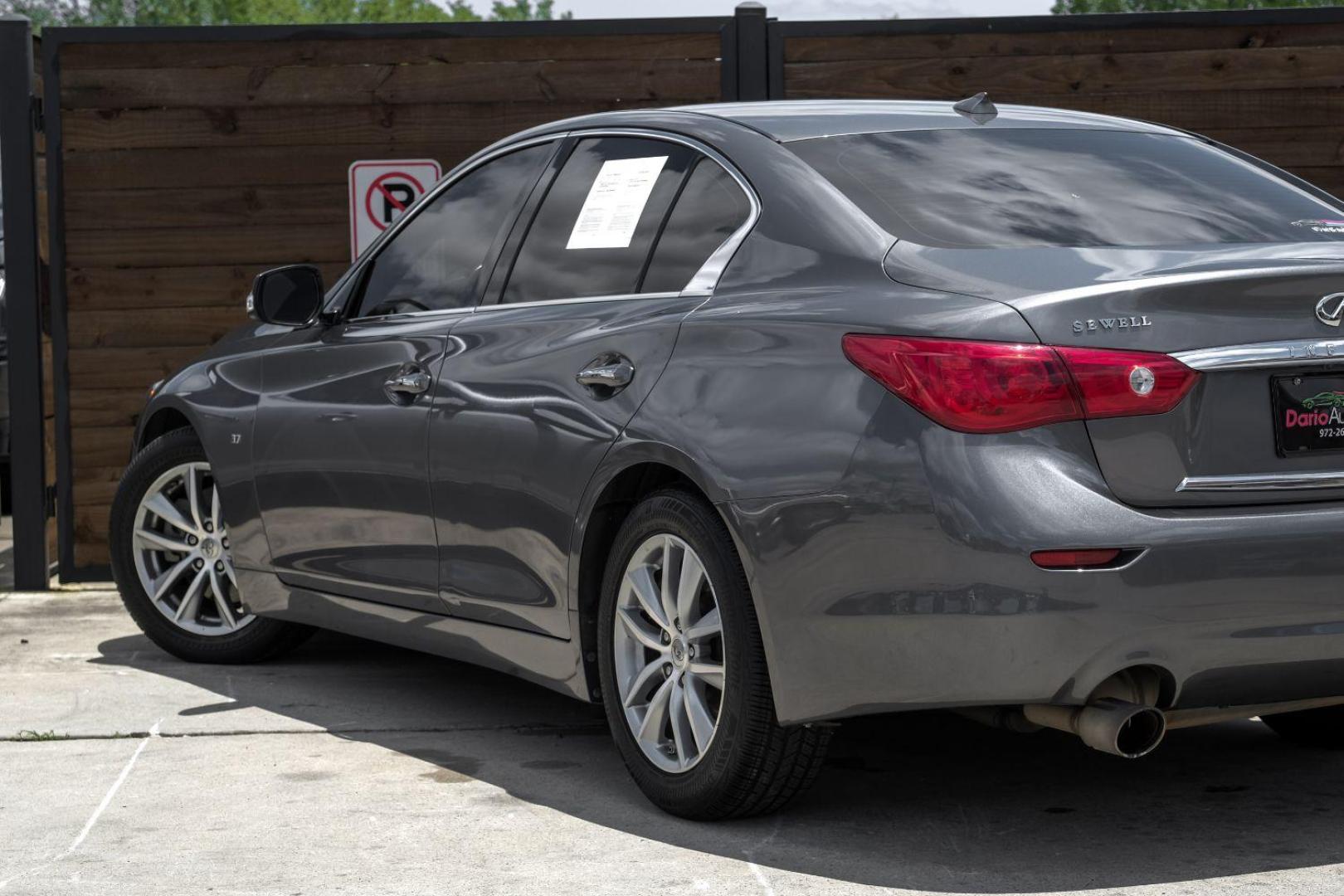 2015 GRAY Infiniti Q50 Premium (JN1BV7AP2FM) with an 3.7L V6 DOHC 24V engine, 7-Speed Automatic transmission, located at 2401 E Main St., Grand Prairie, TX, 75050, (972) 262-4440, 32.748981, -96.969643 - Photo#13