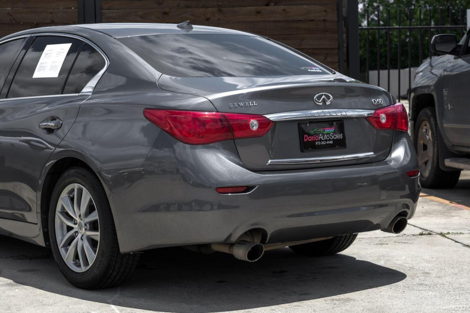 2015 GRAY Infiniti Q50 Premium (JN1BV7AP2FM) with an 3.7L V6 DOHC 24V engine, 7-Speed Automatic transmission, located at 2401 E Main St., Grand Prairie, TX, 75050, (972) 262-4440, 32.748981, -96.969643 - Photo#14