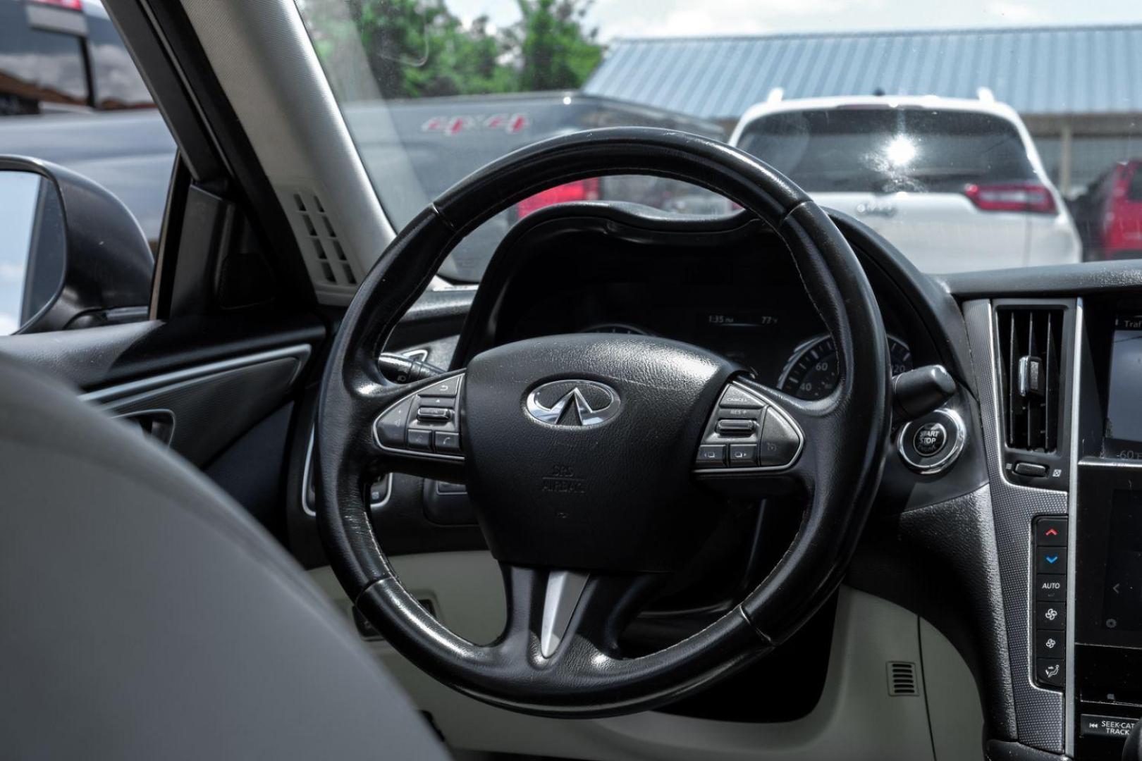 2015 GRAY Infiniti Q50 Premium (JN1BV7AP2FM) with an 3.7L V6 DOHC 24V engine, 7-Speed Automatic transmission, located at 2401 E Main St., Grand Prairie, TX, 75050, (972) 262-4440, 32.748981, -96.969643 - Photo#20