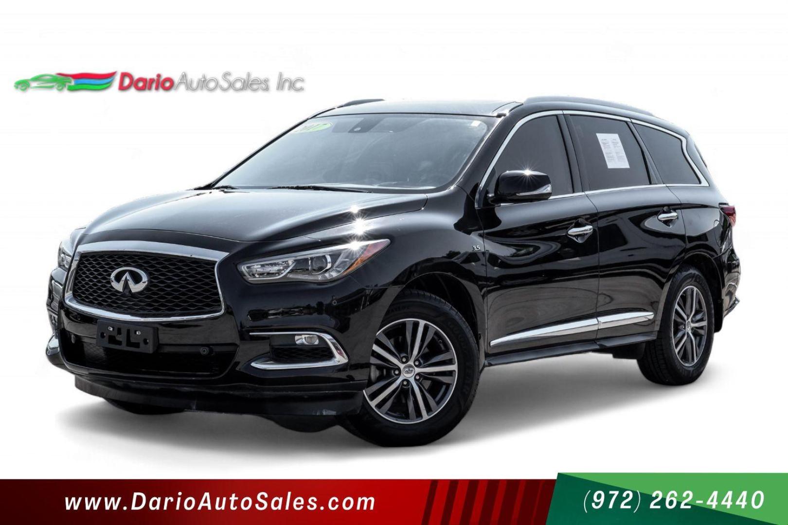 2017 BLACK Infiniti QX60 Base FWD (5N1DL0MNXHC) with an 3.5L V6 DOHC 24V engine, Continuously Variable Transmission transmission, located at 2401 E Main St., Grand Prairie, TX, 75050, (972) 262-4440, 32.748981, -96.969643 - Photo#0