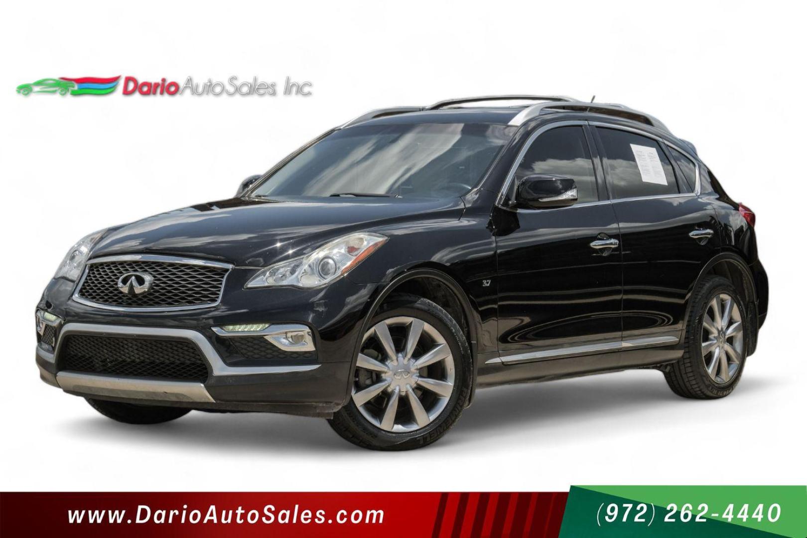 2017 BLACK Infiniti QX50 Base AWD (JN1BJ0RR4HM) with an 3.7L V6 DOHC 24V engine, 7-Speed Automatic transmission, located at 2401 E Main St., Grand Prairie, TX, 75050, (972) 262-4440, 32.748981, -96.969643 - Photo#0