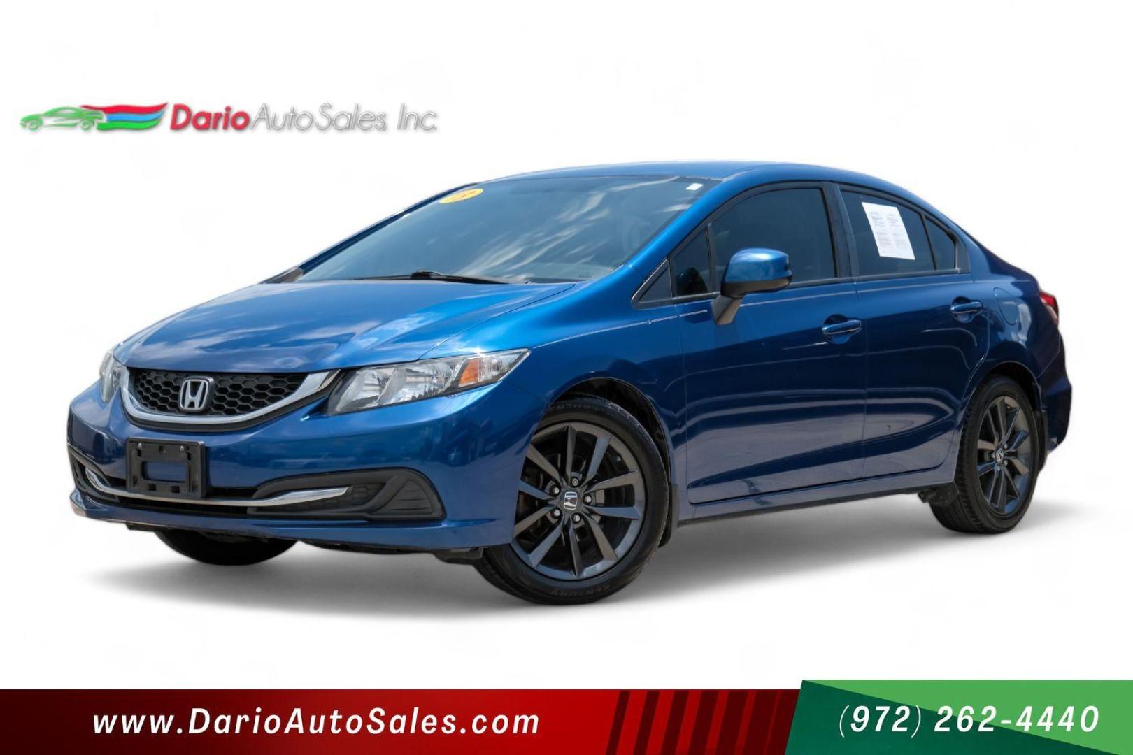 2013 Blue Honda Civic LX Sedan 5-Speed AT (2HGFB2F56DH) with an 1.8L L4 SOHC 16V engine, 5-Speed Automatic transmission, located at 2401 E Main St., Grand Prairie, TX, 75050, (972) 262-4440, 32.748981, -96.969643 - Photo#0