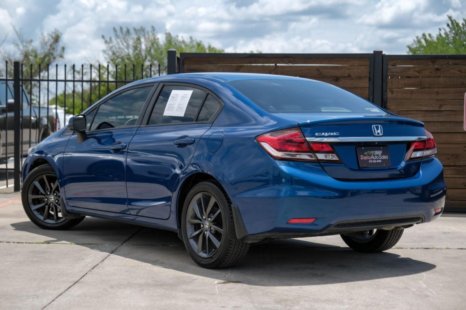 2013 Blue Honda Civic LX Sedan 5-Speed AT (2HGFB2F56DH) with an 1.8L L4 SOHC 16V engine, 5-Speed Automatic transmission, located at 2401 E Main St., Grand Prairie, TX, 75050, (972) 262-4440, 32.748981, -96.969643 - Photo#11