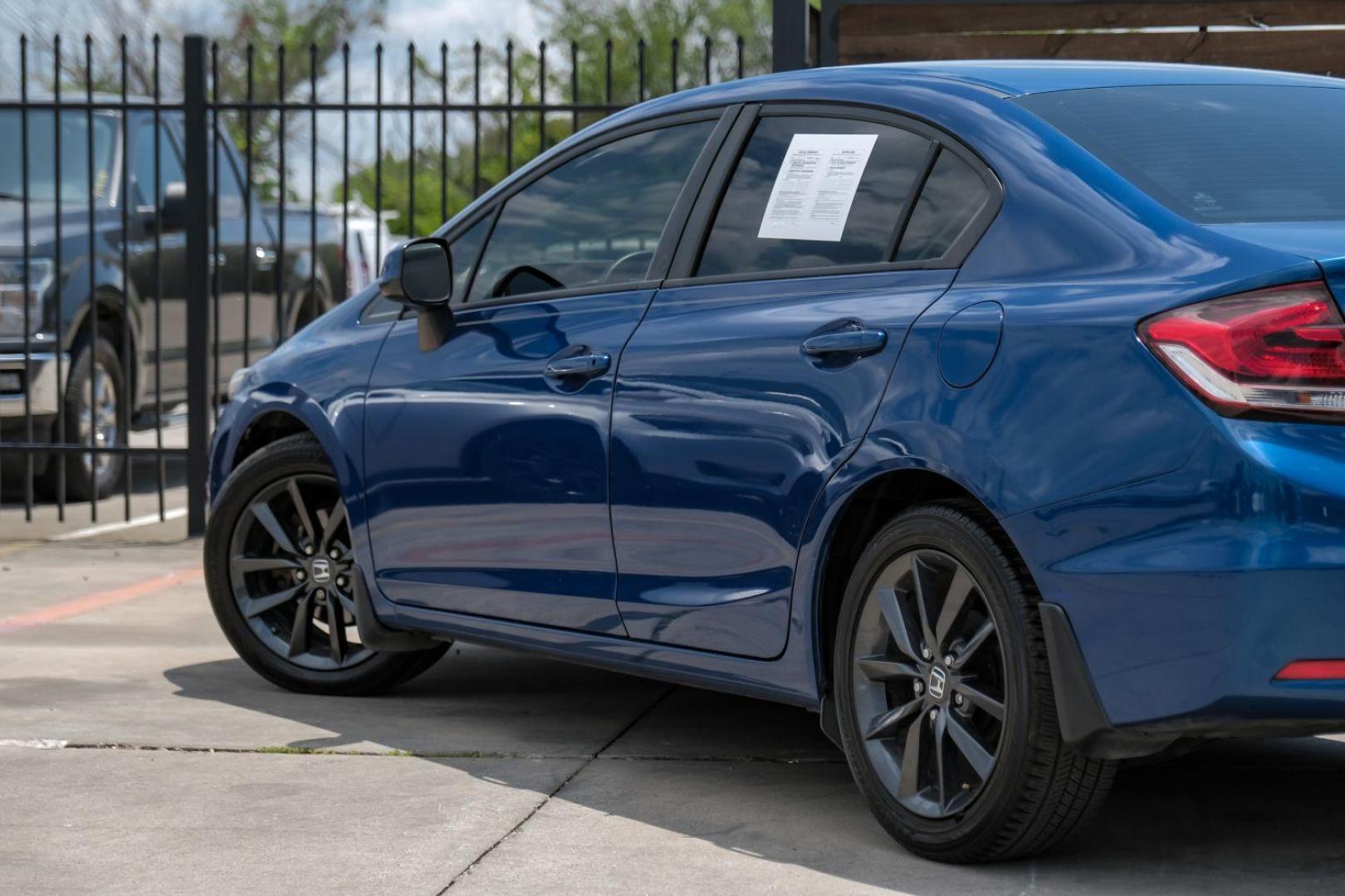 2013 Blue Honda Civic LX Sedan 5-Speed AT (2HGFB2F56DH) with an 1.8L L4 SOHC 16V engine, 5-Speed Automatic transmission, located at 2401 E Main St., Grand Prairie, TX, 75050, (972) 262-4440, 32.748981, -96.969643 - Photo#12