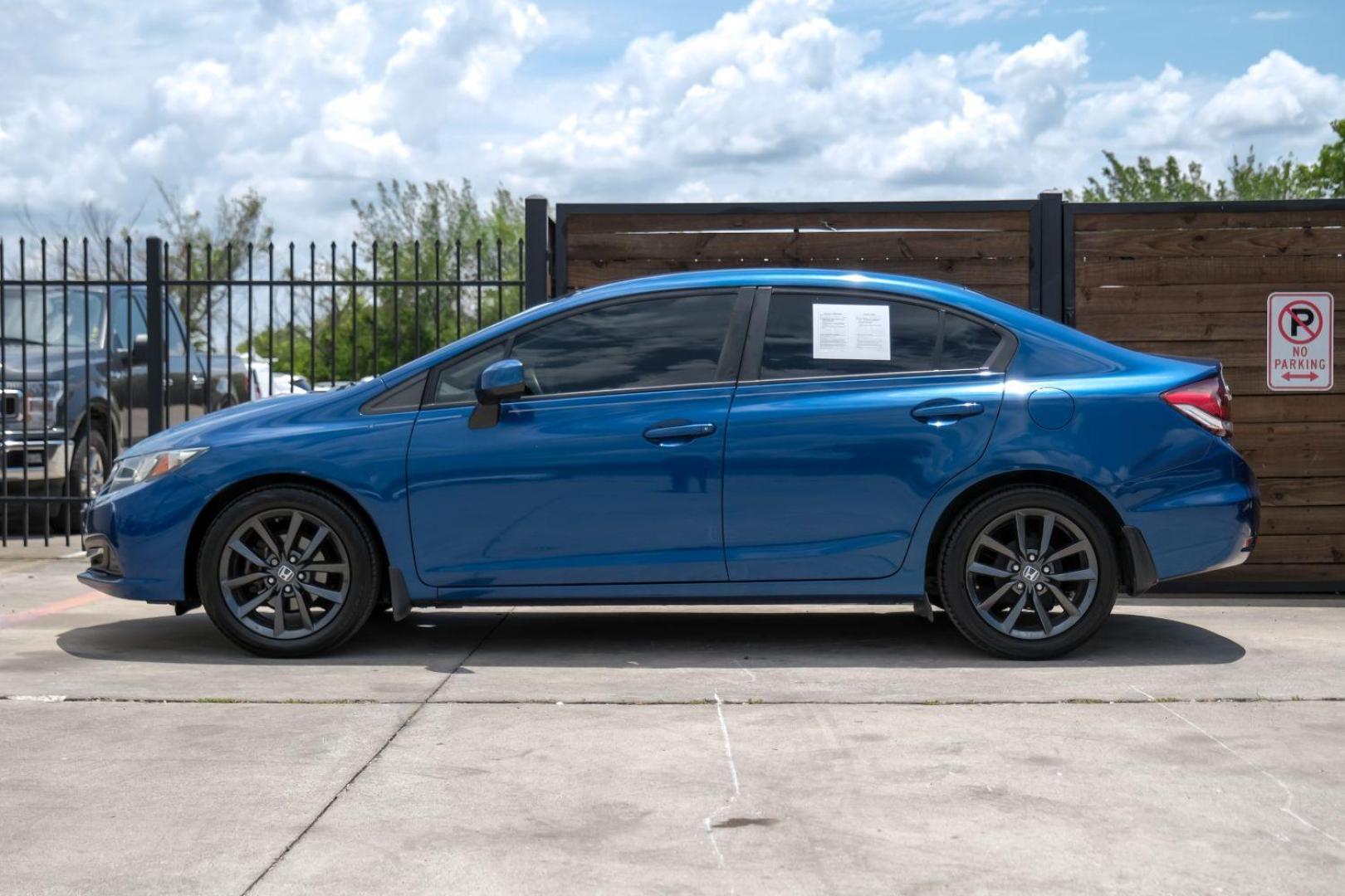 2013 Blue Honda Civic LX Sedan 5-Speed AT (2HGFB2F56DH) with an 1.8L L4 SOHC 16V engine, 5-Speed Automatic transmission, located at 2401 E Main St., Grand Prairie, TX, 75050, (972) 262-4440, 32.748981, -96.969643 - Photo#14