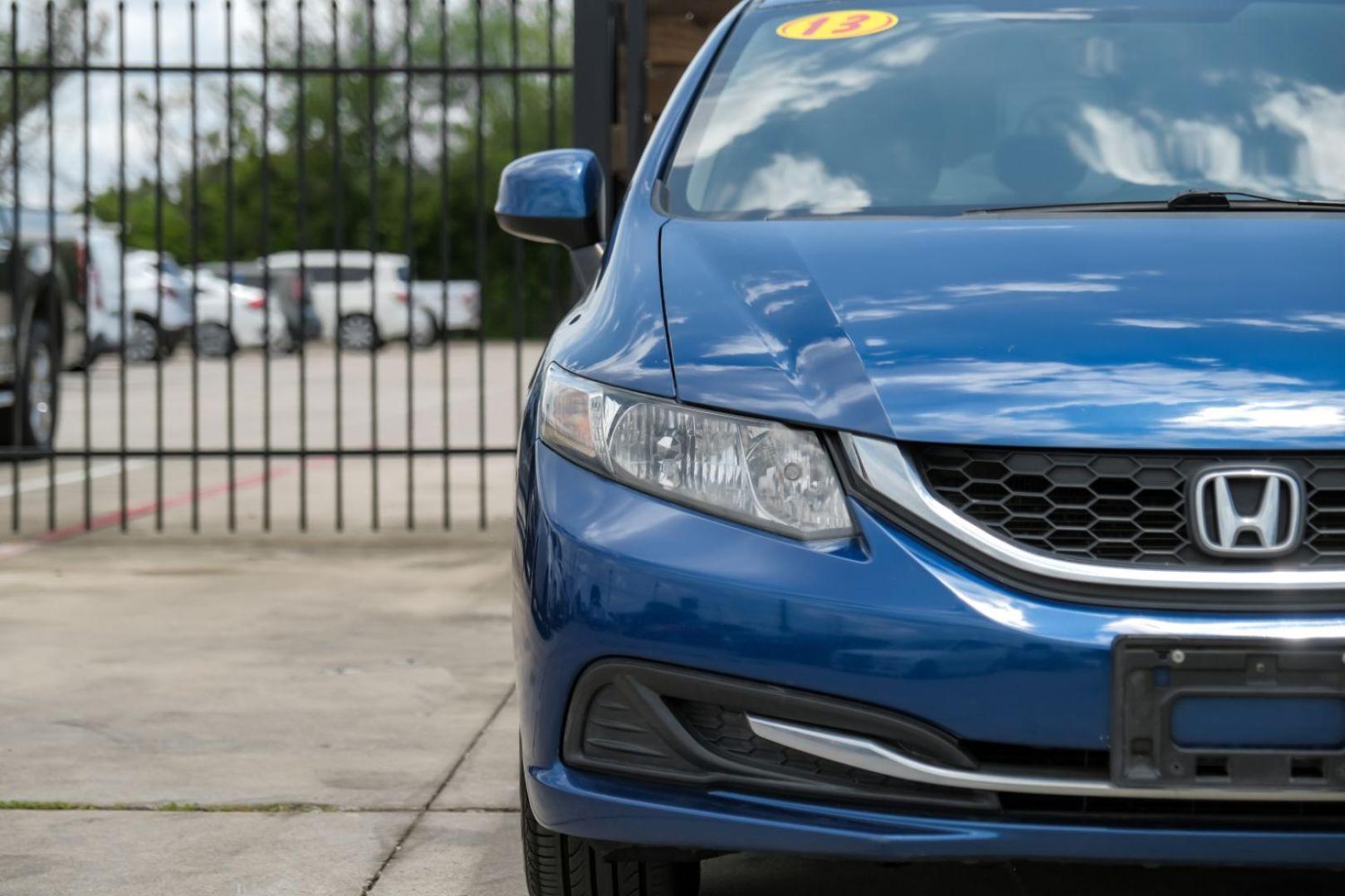 2013 Blue Honda Civic LX Sedan 5-Speed AT (2HGFB2F56DH) with an 1.8L L4 SOHC 16V engine, 5-Speed Automatic transmission, located at 2401 E Main St., Grand Prairie, TX, 75050, (972) 262-4440, 32.748981, -96.969643 - Photo#43