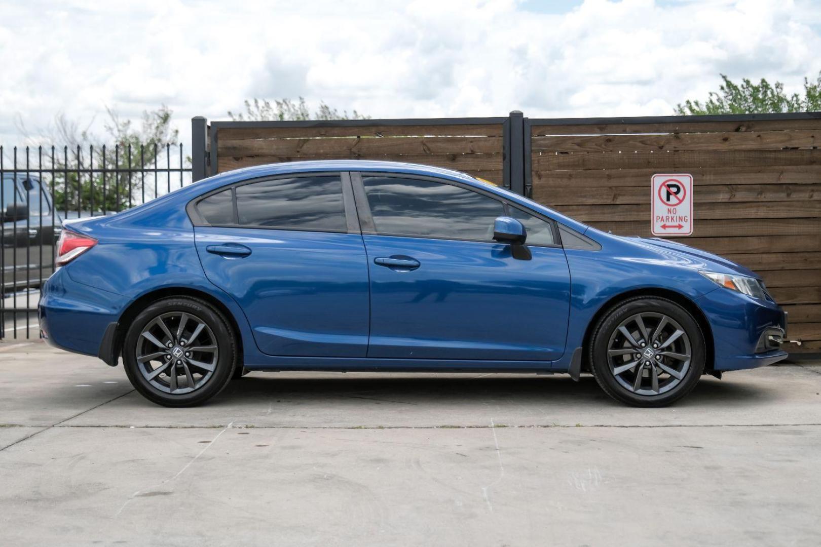 2013 Blue Honda Civic LX Sedan 5-Speed AT (2HGFB2F56DH) with an 1.8L L4 SOHC 16V engine, 5-Speed Automatic transmission, located at 2401 E Main St., Grand Prairie, TX, 75050, (972) 262-4440, 32.748981, -96.969643 - Photo#8