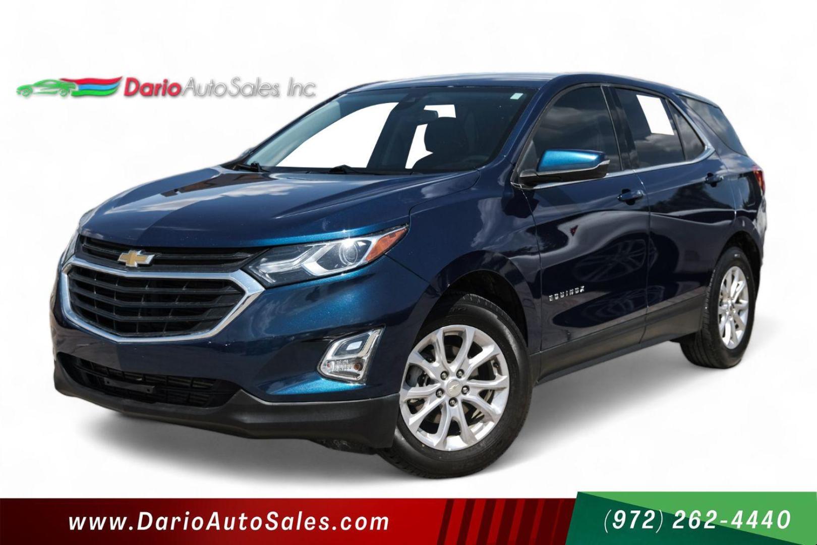 2019 Blue Chevrolet Equinox LT 2WD (3GNAXJEVXKL) with an 1.5L L4 DOHC 16V TURBO engine, 6-Speed Automatic transmission, located at 2401 E Main St., Grand Prairie, TX, 75050, (972) 262-4440, 32.748981, -96.969643 - Photo#0