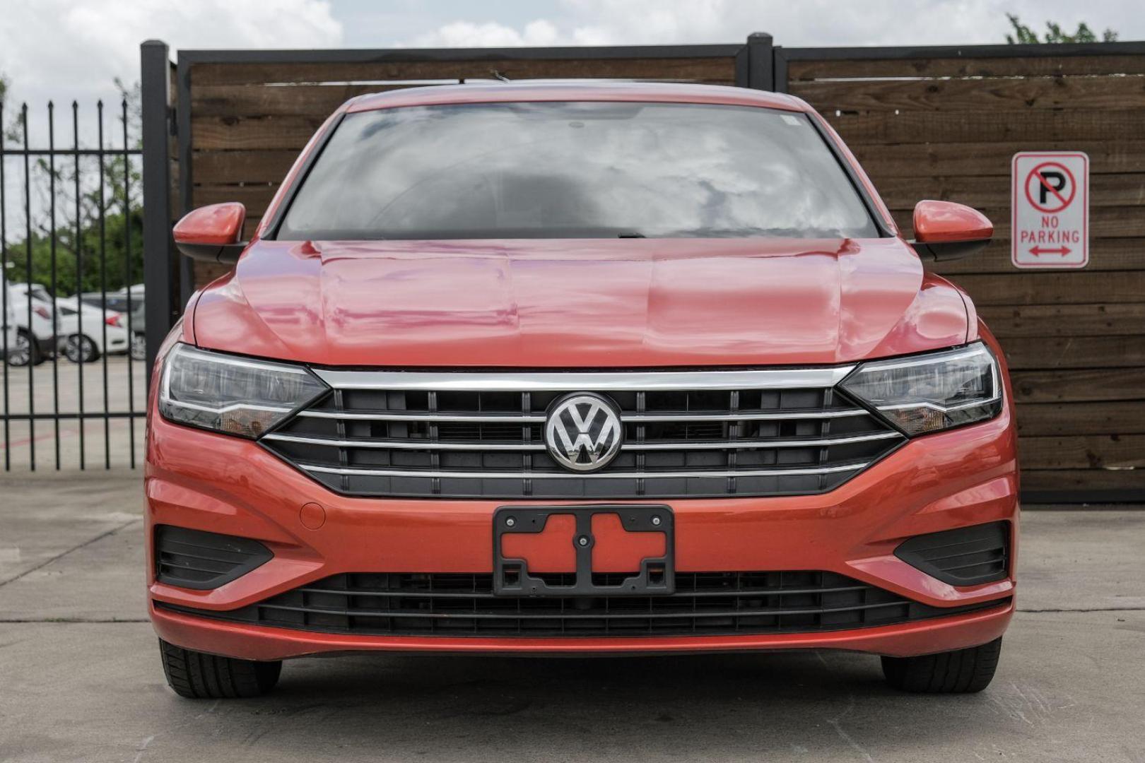 2019 ORANGE Volkswagen Jetta 1.4T S 8A (3VWCB7BU2KM) with an 1.4L L4 DOHC 16V engine, 8-Speed Automatic transmission, located at 2401 E Main St., Grand Prairie, TX, 75050, (972) 262-4440, 32.748981, -96.969643 - Photo#4