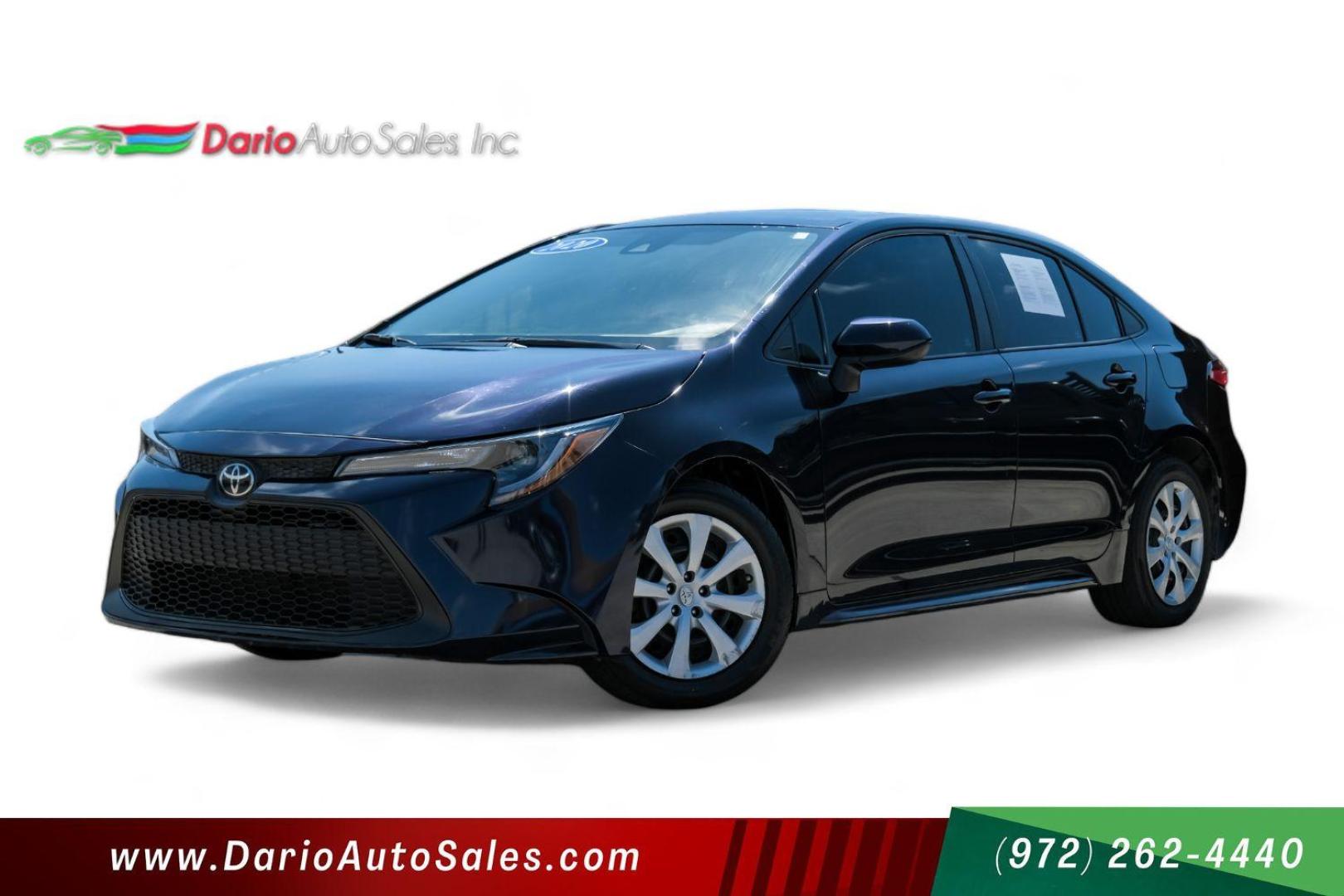 2020 BLUE Toyota Corolla SEDAN 4-DR (5YFEPRAE1LP) with an 1.8L L4 DOHC 16V engine, Continuously Variable Transmission transmission, located at 2401 E Main St., Grand Prairie, TX, 75050, (972) 262-4440, 32.748981, -96.969643 - Photo#0