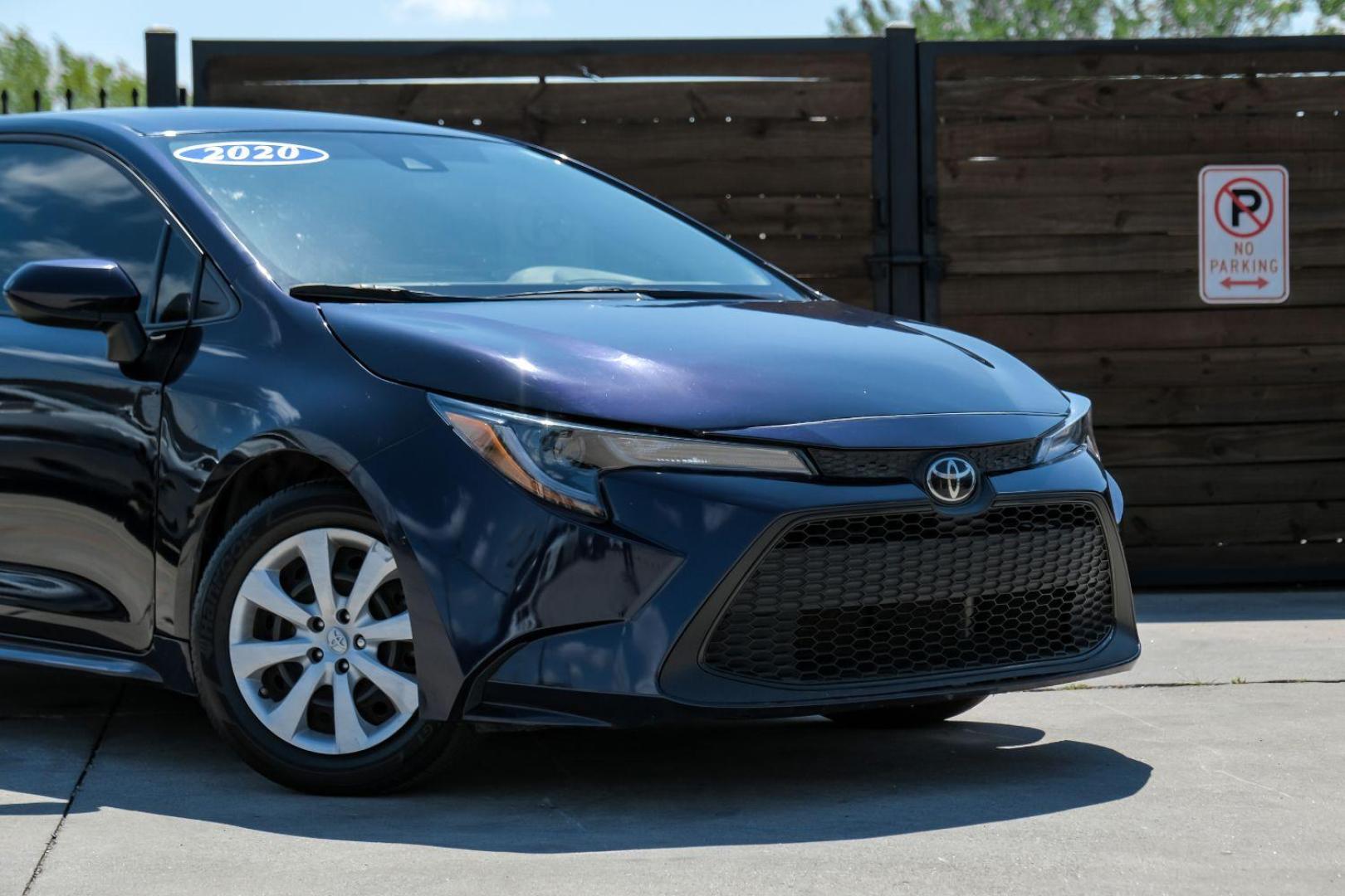 2020 BLUE Toyota Corolla SEDAN 4-DR (5YFEPRAE1LP) with an 1.8L L4 DOHC 16V engine, Continuously Variable Transmission transmission, located at 2401 E Main St., Grand Prairie, TX, 75050, (972) 262-4440, 32.748981, -96.969643 - Photo#7