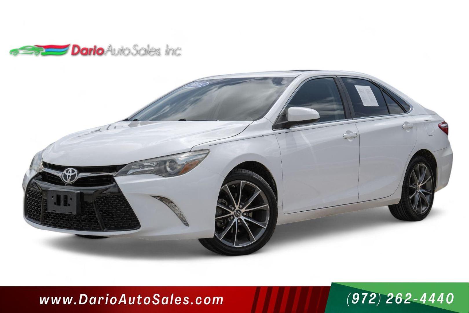 2015 WHITE Toyota Camry XSE (4T1BF1FK1FU) with an 2.5L L4 DOHC 16V engine, 6-Speed Automatic transmission, located at 2401 E Main St., Grand Prairie, TX, 75050, (972) 262-4440, 32.748981, -96.969643 - Photo#0