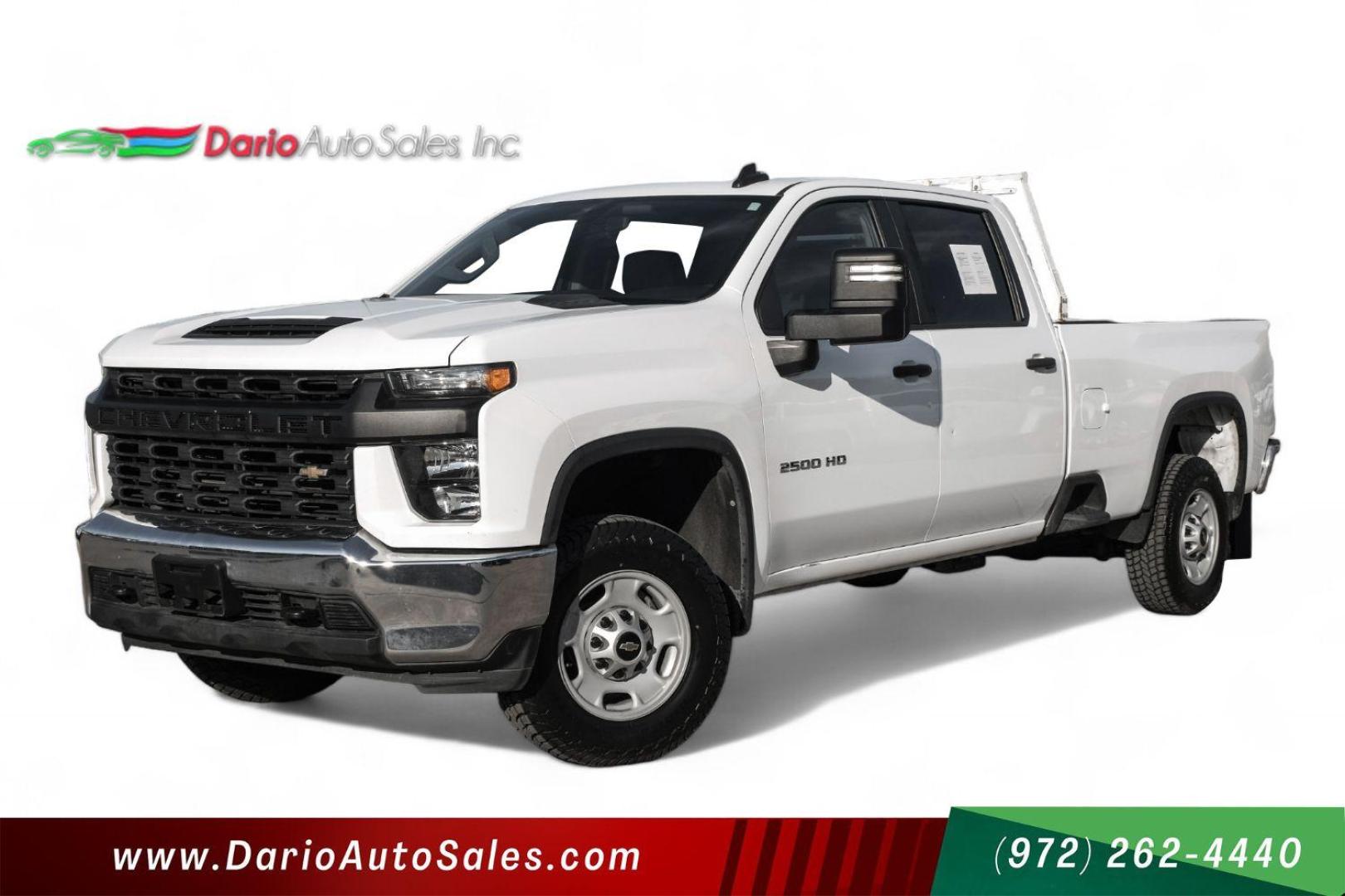 2021 WHITE Chevrolet Silverado 2500HD CREW CAB PICKUP 4-DR (1GC1WLE76MF) with an 6.6L V8 OHV 16V engine, 6-Speed Automatic transmission, located at 2401 E Main St., Grand Prairie, TX, 75050, (972) 262-4440, 32.748981, -96.969643 - Photo#0