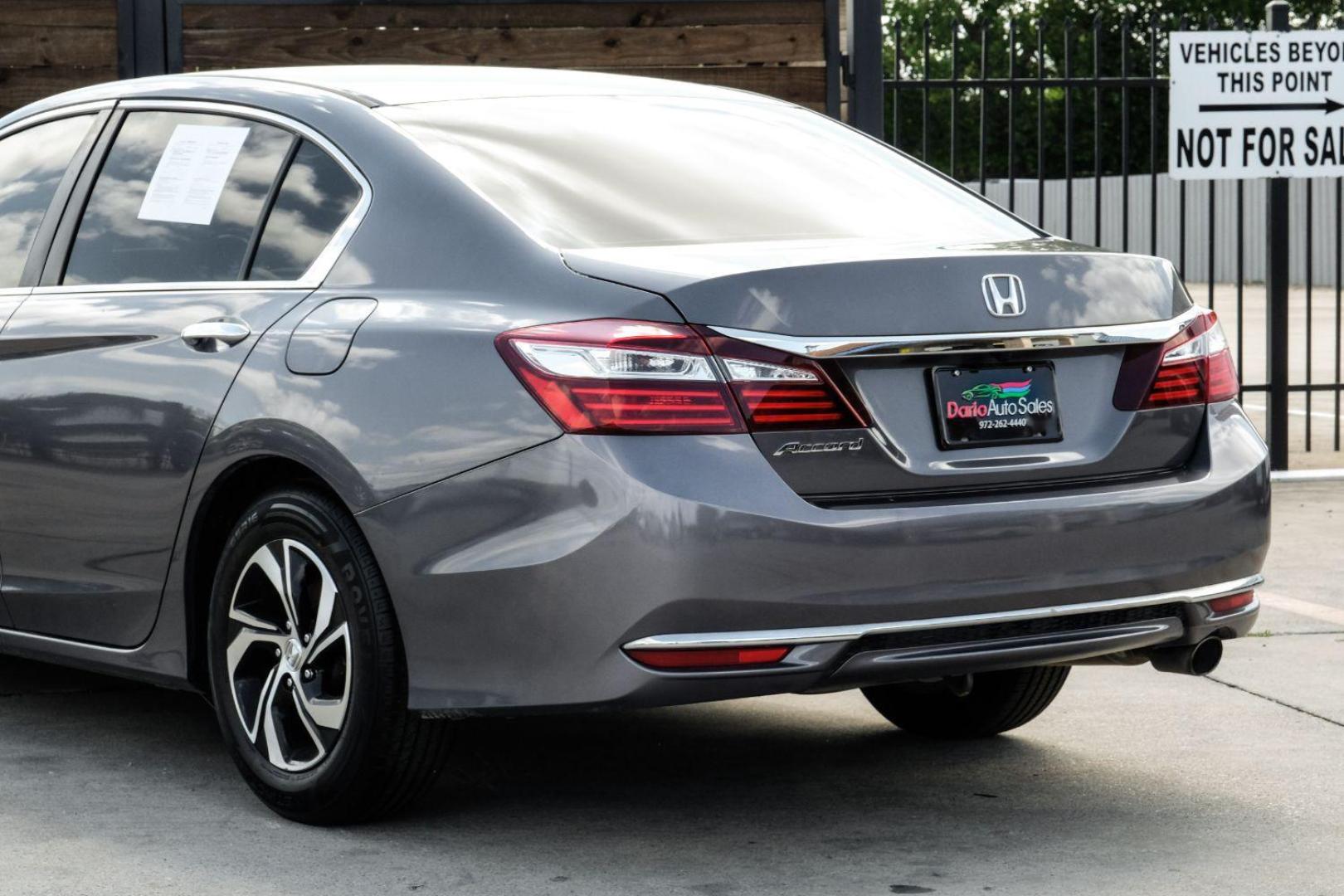 2017 Gray Honda Accord LX Sedan CVT (1HGCR2F3XHA) with an 2.4L L4 DOHC 16V engine, Continuously Variable Transmission transmission, located at 2401 E Main St., Grand Prairie, TX, 75050, (972) 262-4440, 32.748981, -96.969643 - Photo#12