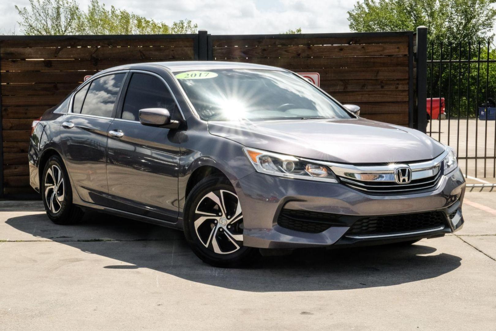 2017 Gray Honda Accord LX Sedan CVT (1HGCR2F3XHA) with an 2.4L L4 DOHC 16V engine, Continuously Variable Transmission transmission, located at 2401 E Main St., Grand Prairie, TX, 75050, (972) 262-4440, 32.748981, -96.969643 - Photo#7