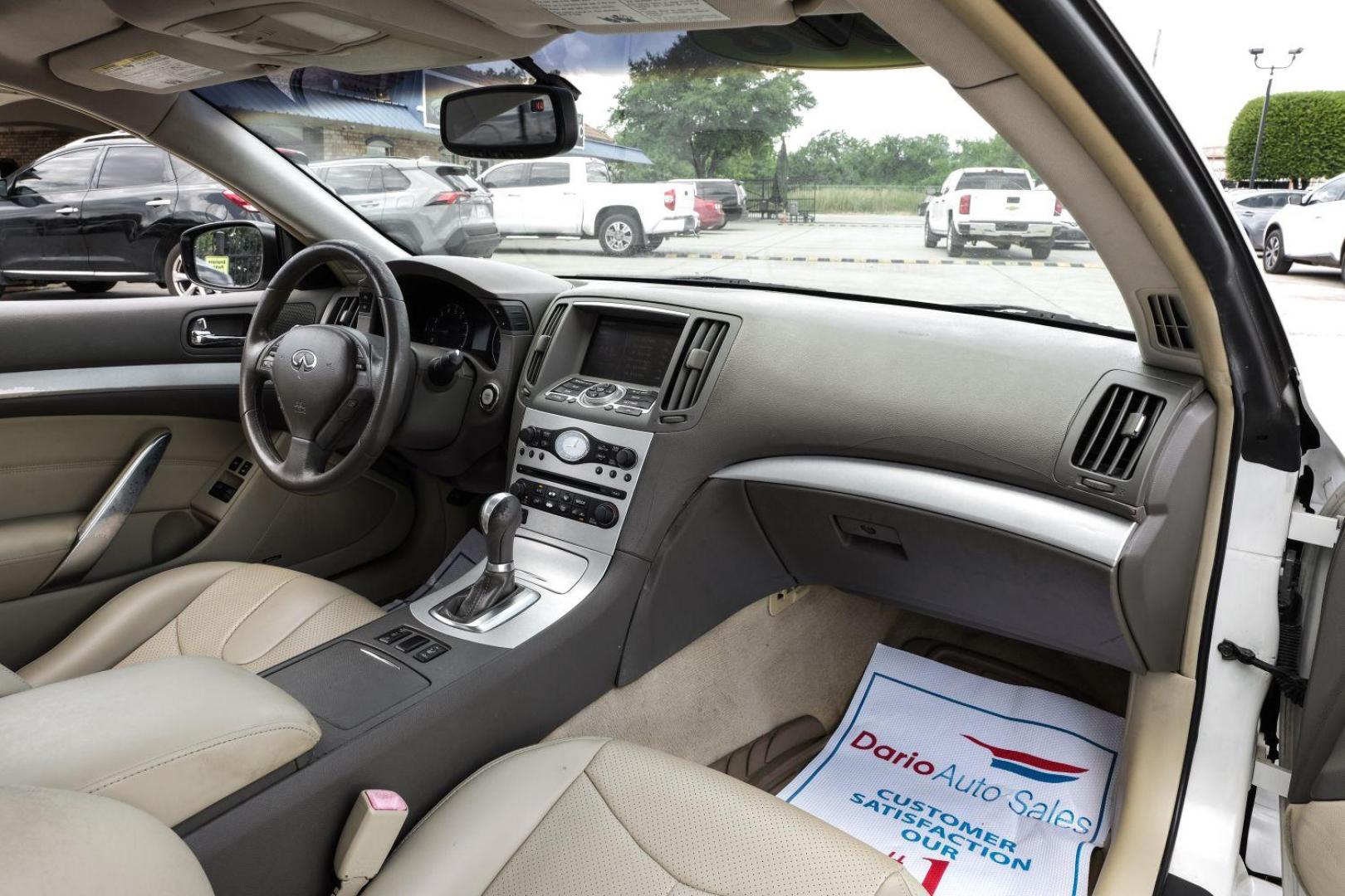 2008 WHITE Infiniti G37 COUPE 2-DR (JNKCV64E08M) with an 3.7L V6 DOHC 24V engine, 5-Speed Automatic transmission, located at 2401 E Main St., Grand Prairie, TX, 75050, (972) 262-4440, 32.748981, -96.969643 - Photo#22