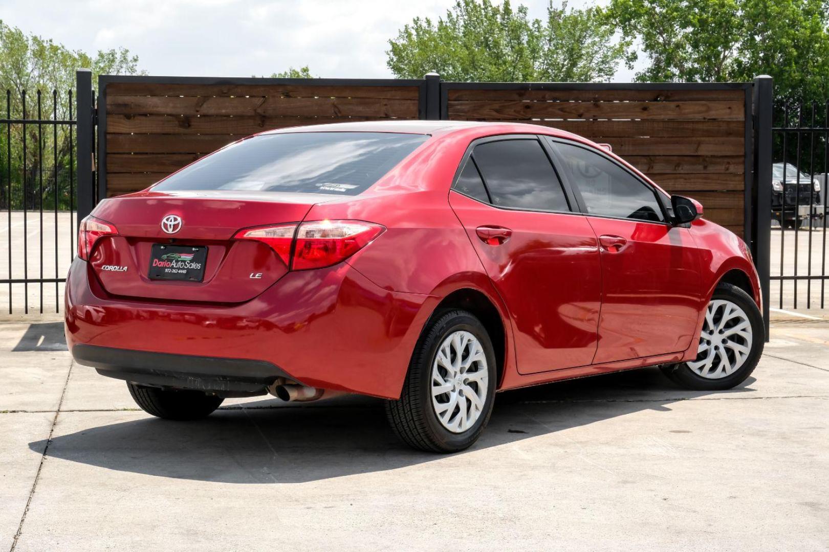 2018 red Toyota Corolla LE CVT (5YFBURHE8JP) with an 1.8L L4 DOHC 16V engine, Continuously Variable Transmission transmission, located at 2401 E Main St., Grand Prairie, TX, 75050, (972) 262-4440, 32.748981, -96.969643 - Photo#9