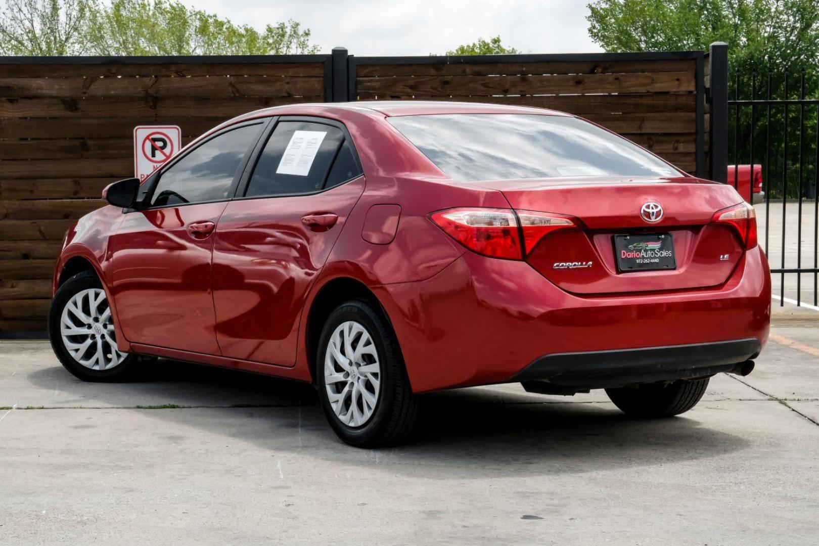 2018 red Toyota Corolla LE CVT (5YFBURHE8JP) with an 1.8L L4 DOHC 16V engine, Continuously Variable Transmission transmission, located at 2401 E Main St., Grand Prairie, TX, 75050, (972) 262-4440, 32.748981, -96.969643 - Photo#11