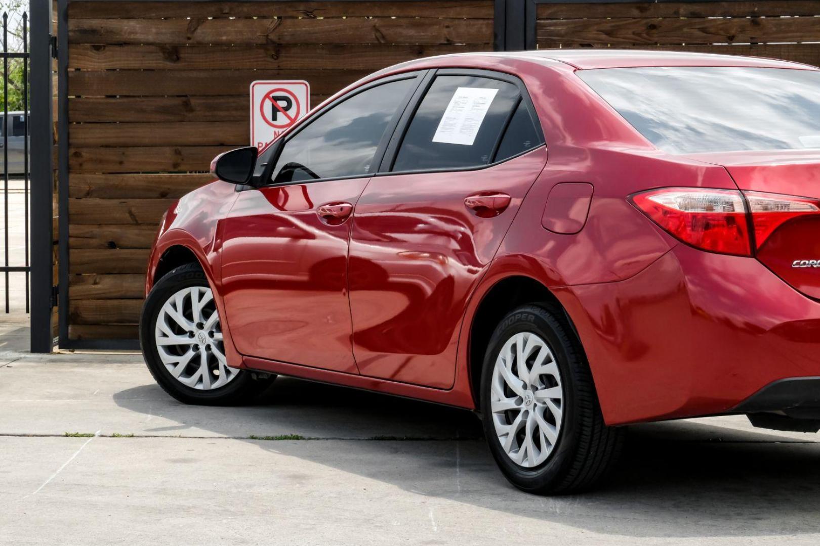 2018 red Toyota Corolla LE CVT (5YFBURHE8JP) with an 1.8L L4 DOHC 16V engine, Continuously Variable Transmission transmission, located at 2401 E Main St., Grand Prairie, TX, 75050, (972) 262-4440, 32.748981, -96.969643 - Photo#12