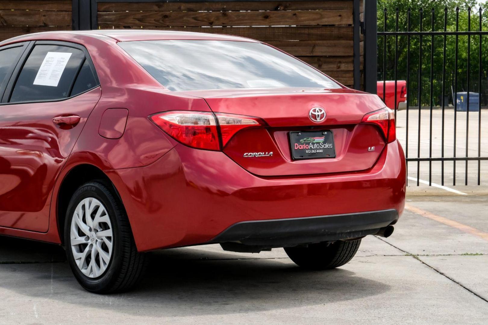 2018 red Toyota Corolla LE CVT (5YFBURHE8JP) with an 1.8L L4 DOHC 16V engine, Continuously Variable Transmission transmission, located at 2401 E Main St., Grand Prairie, TX, 75050, (972) 262-4440, 32.748981, -96.969643 - Photo#13